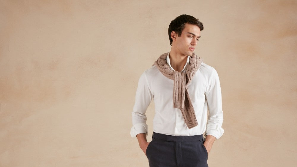 oliver dress shirts White Cotton Oliver Herringbone Classic Fit Dress Shirt