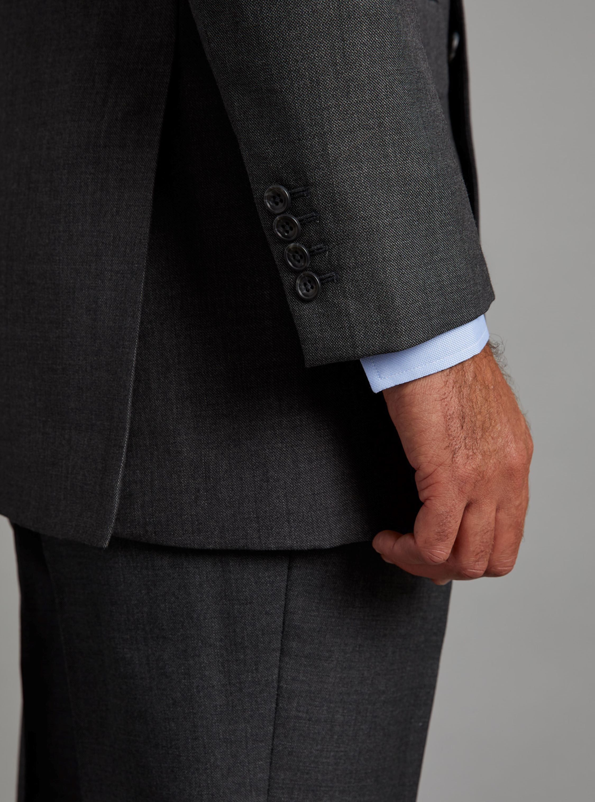 Cadogan Classic Fit Suit - Grey Plain Weave Wool