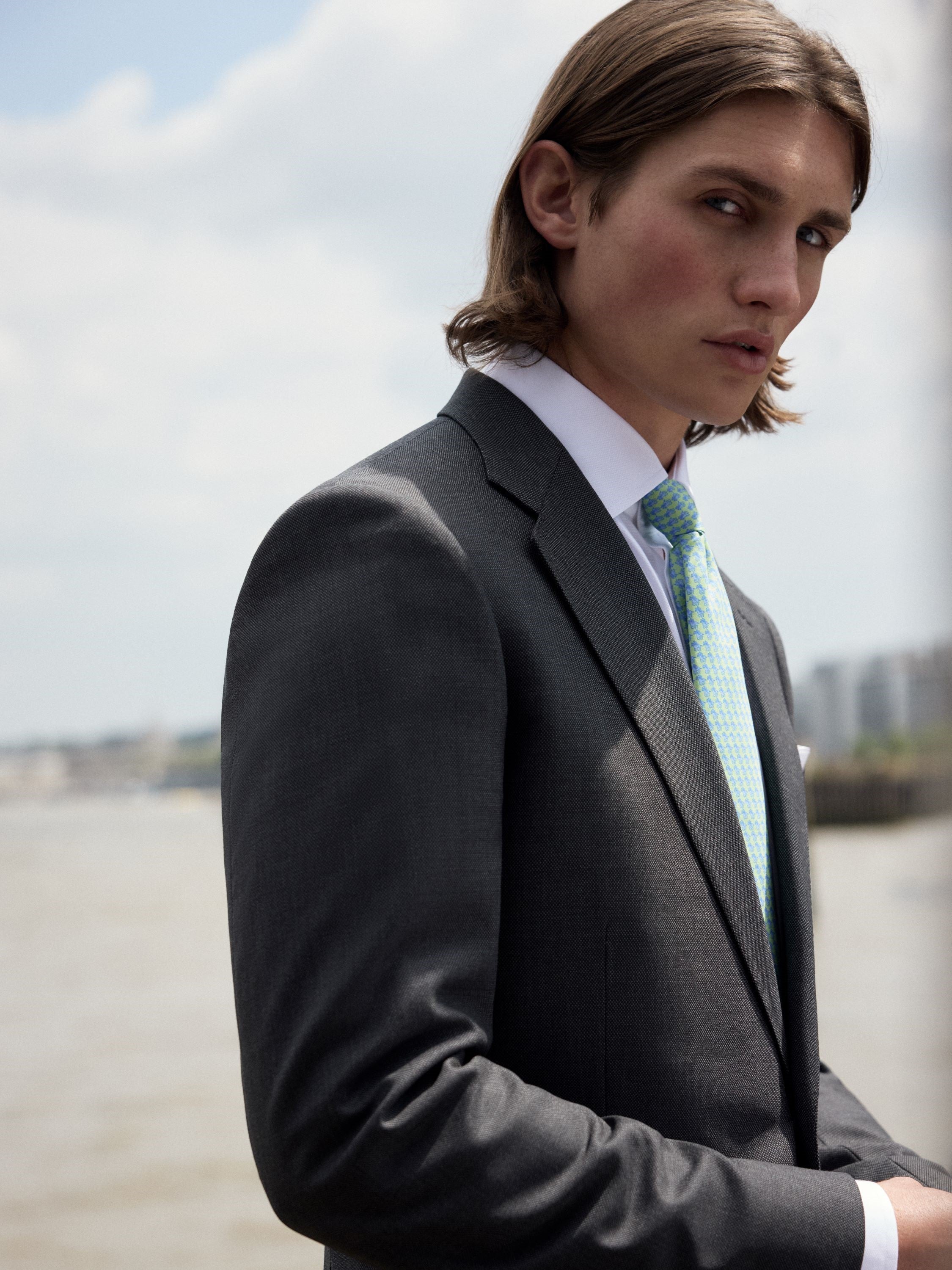 Mayfair Tailored Fit Suit - Grey Birdseye Wool