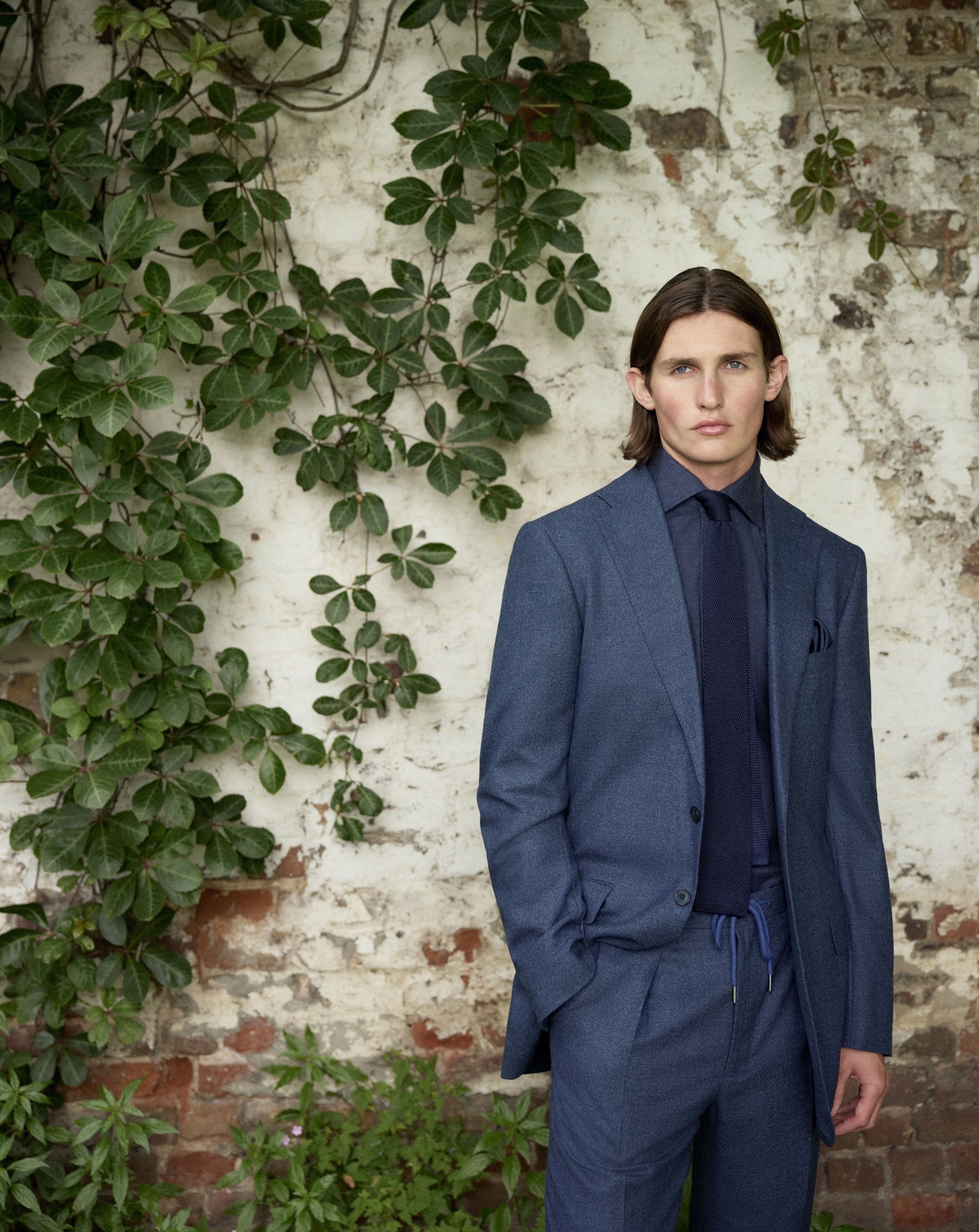 Unstructured Jacket Drago Flannel - Denim Blue