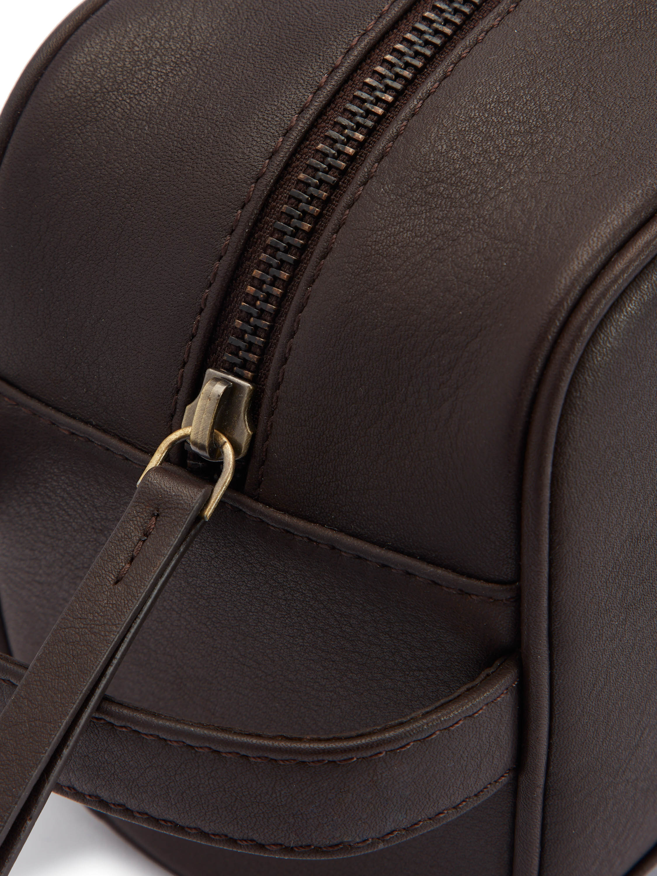 Leather Wash Bag - Brown