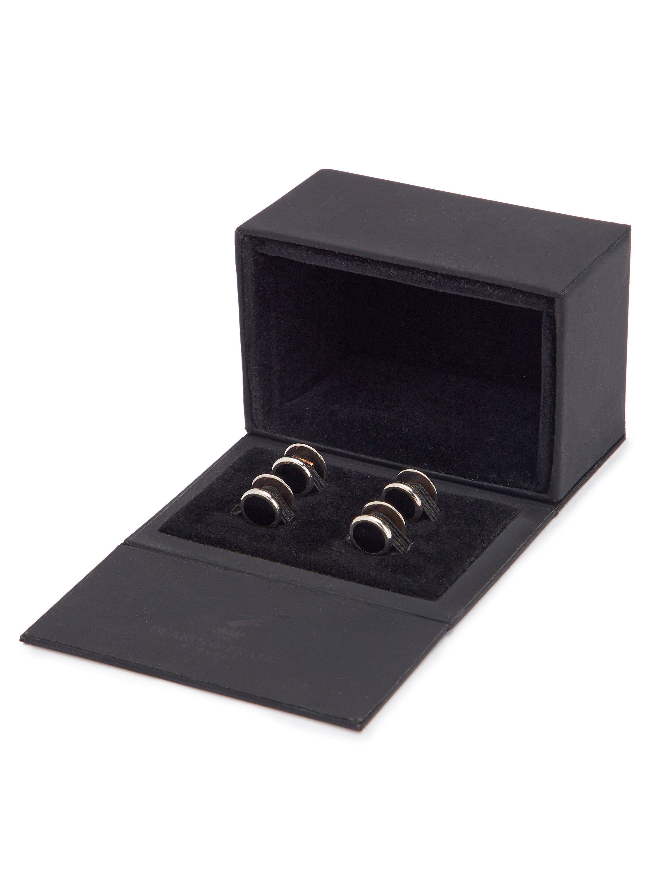 Silver Dress Studs - Circular Onyx