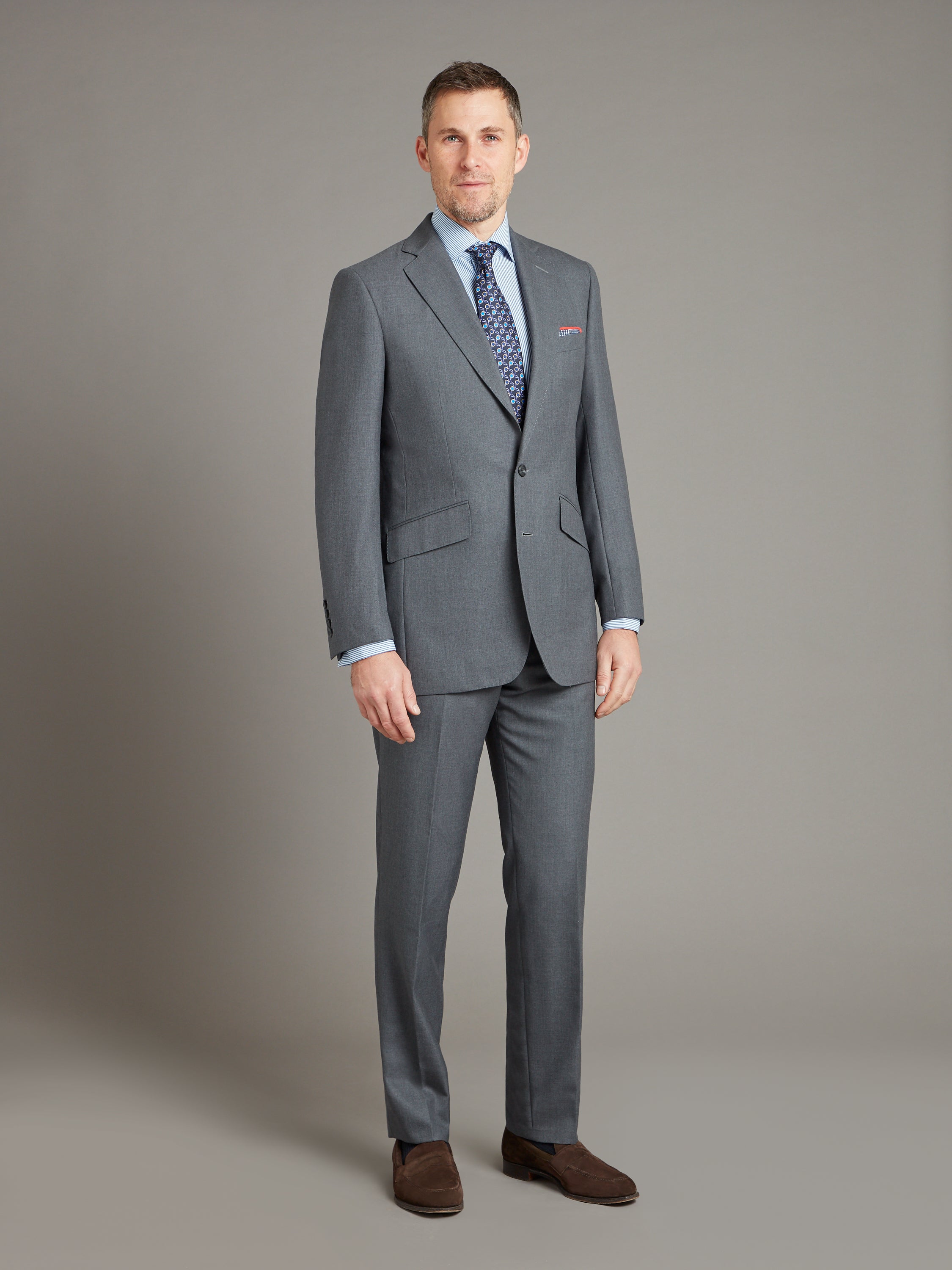 Sloane Suit Super 100's Wool - Plain Grey