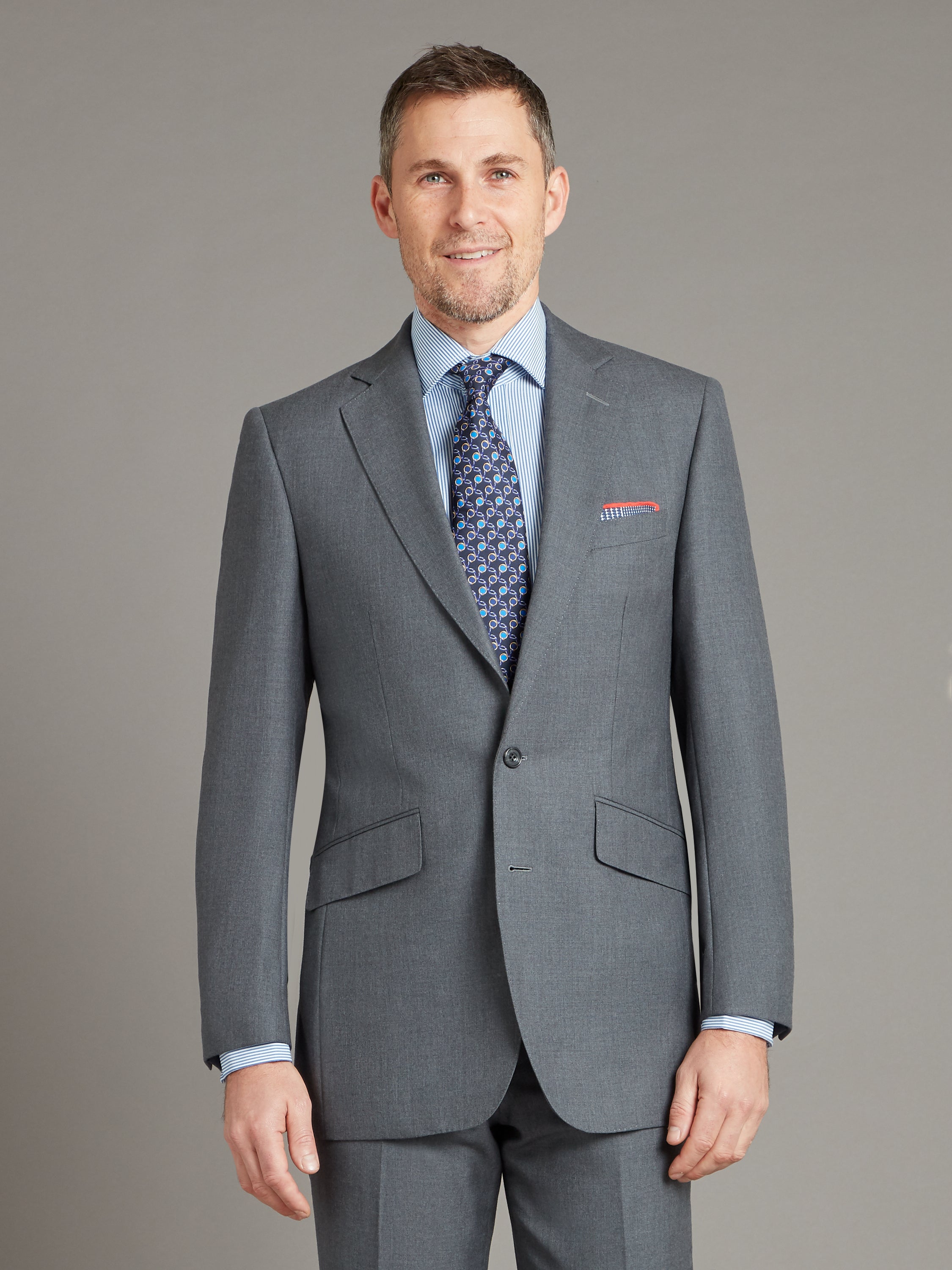 Sloane Suit Super 100's Wool - Plain Grey