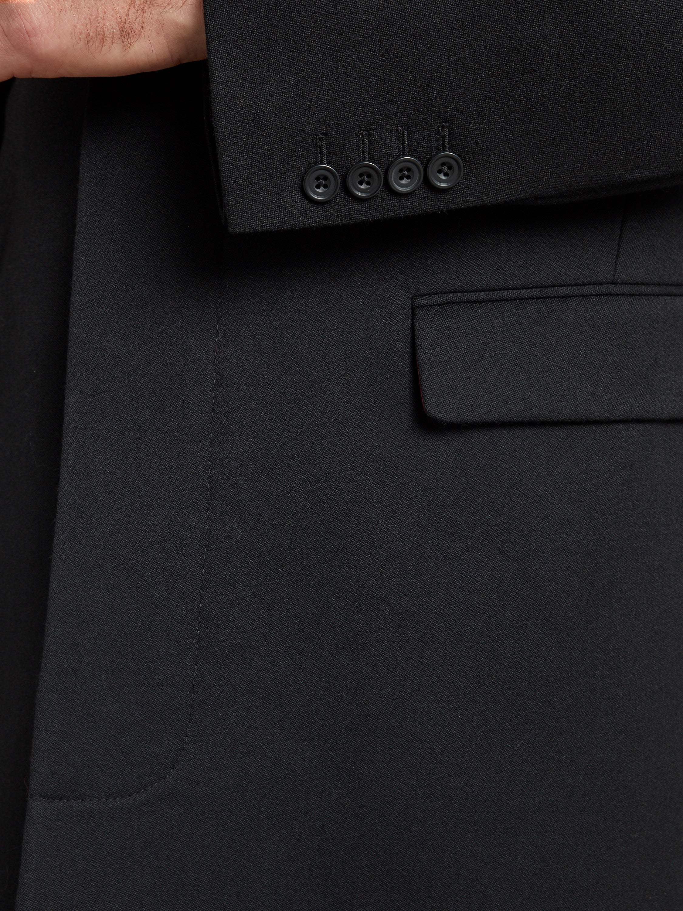 Single Breasted Wool Overcoat - Black