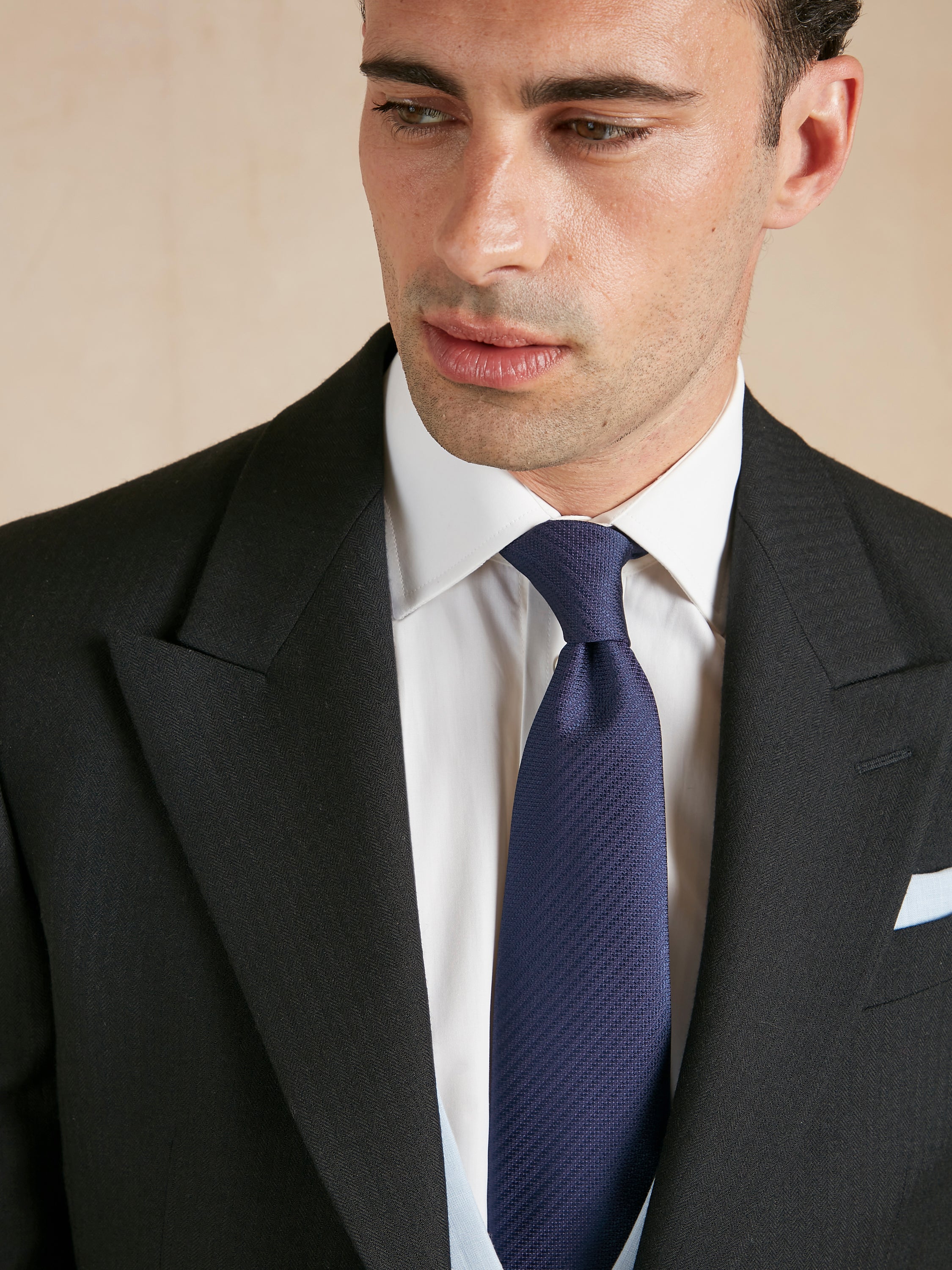 Herringbone Morning Coat - Black