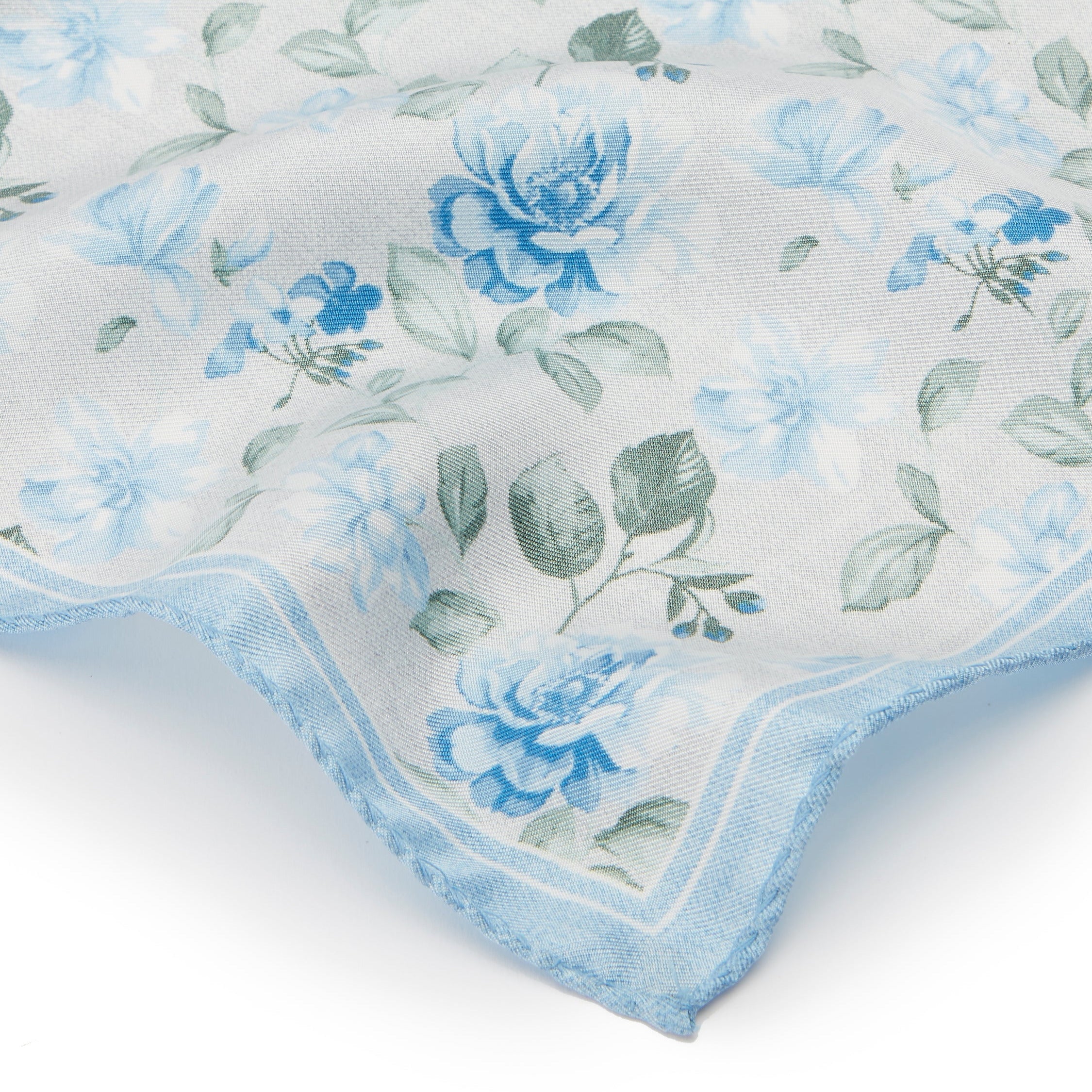 Silk Handkerchief Floral - Blue