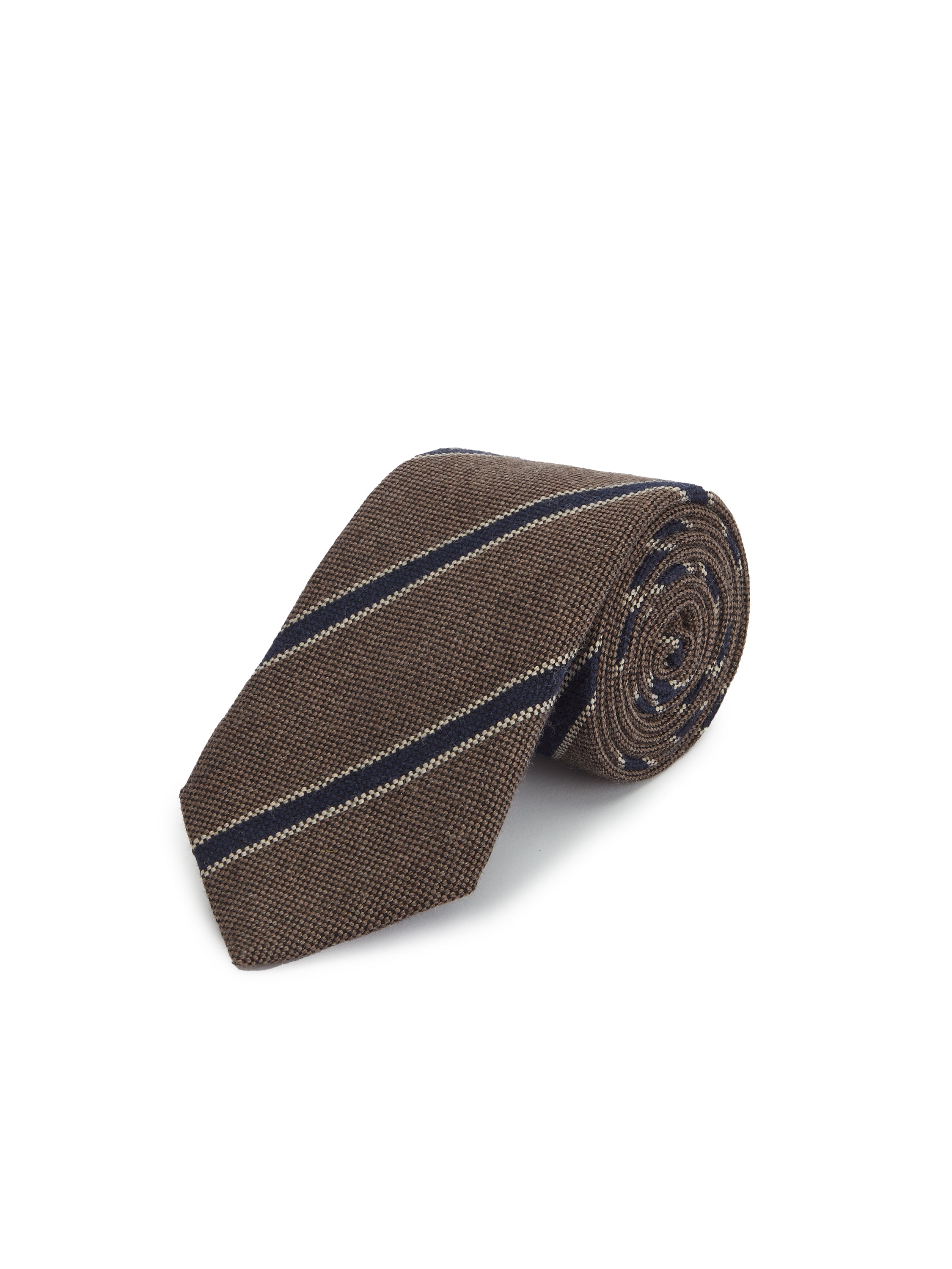 Wool Striped Tie - Grey