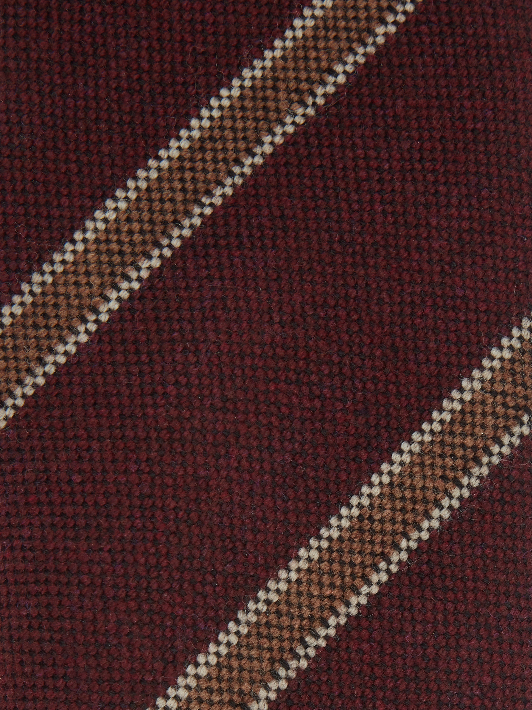 Wool Striped Tie - Burgundy