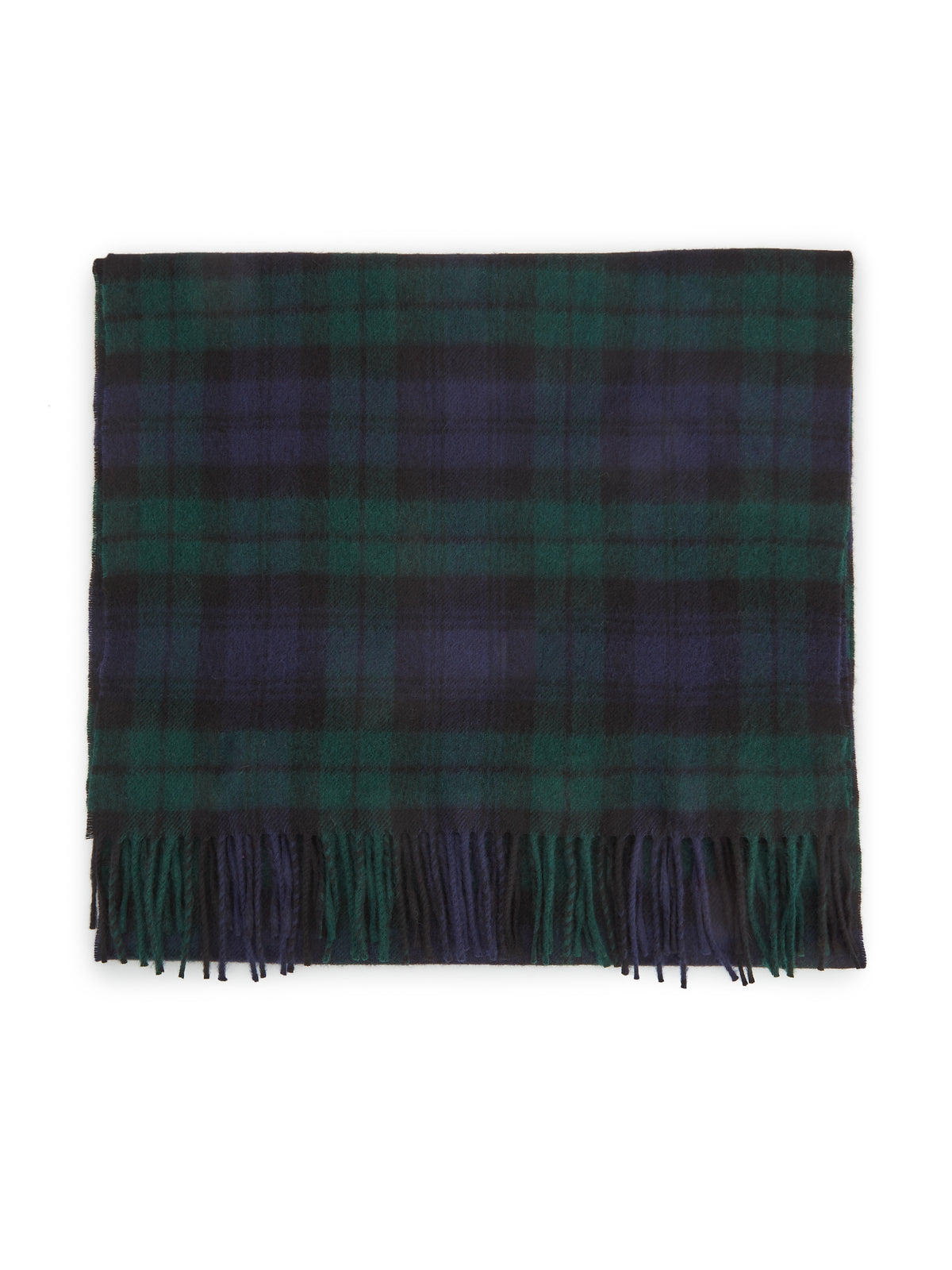 Merino Wool Check Scarf - Black Watch