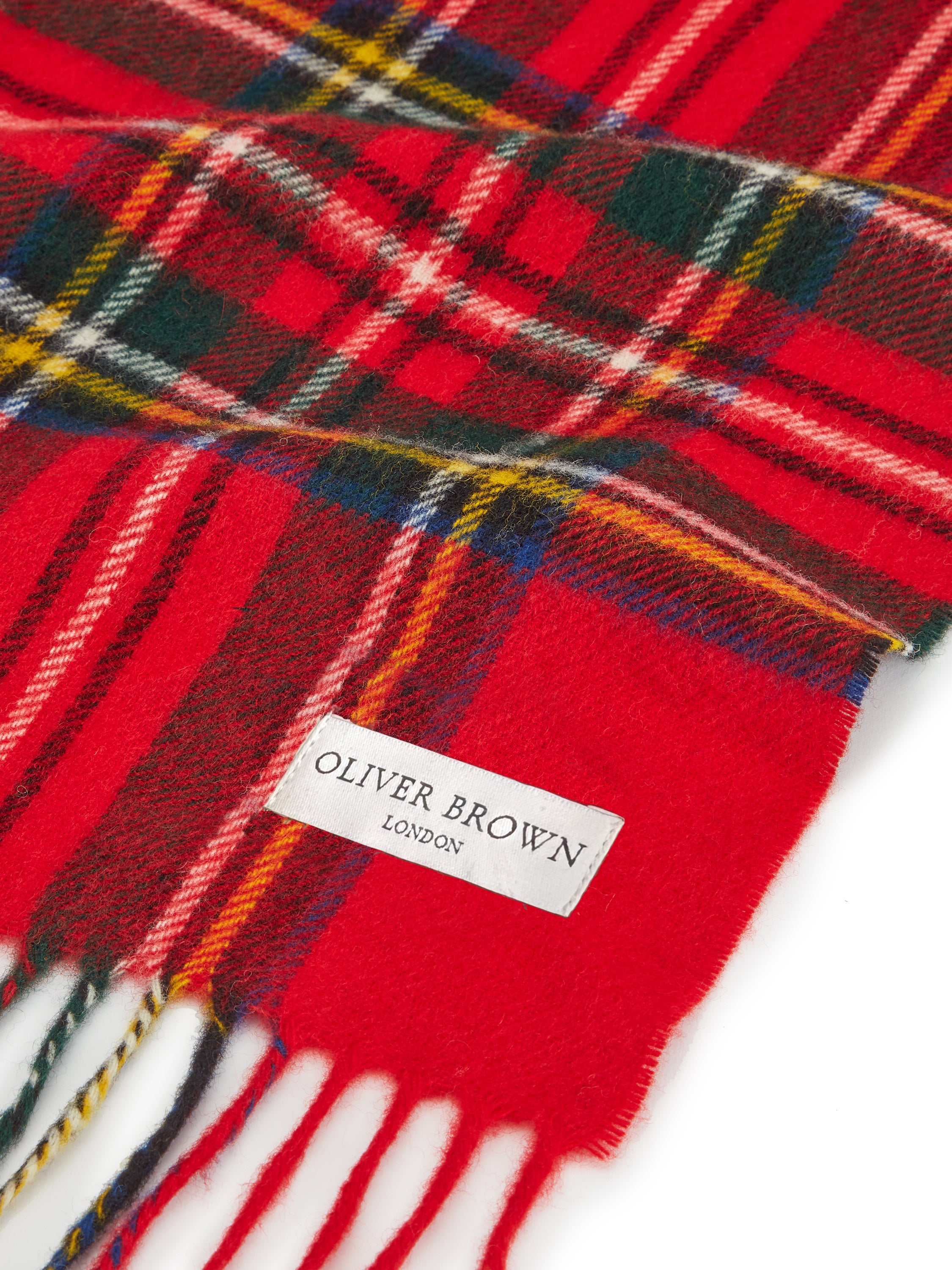Merino Wool Check Scarf - Red Tartan