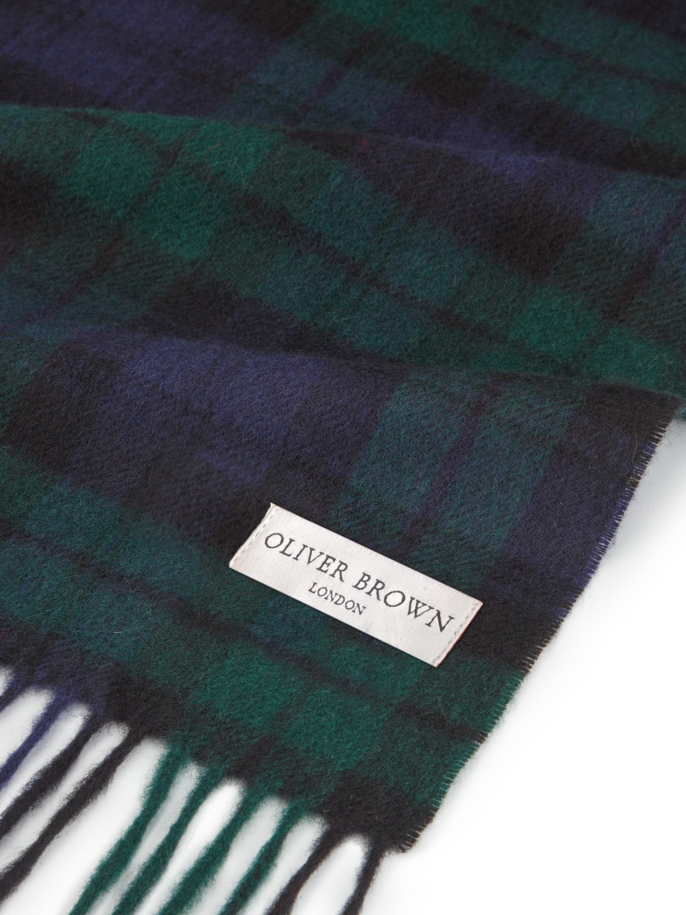 Merino Wool Check Scarf - Black Watch