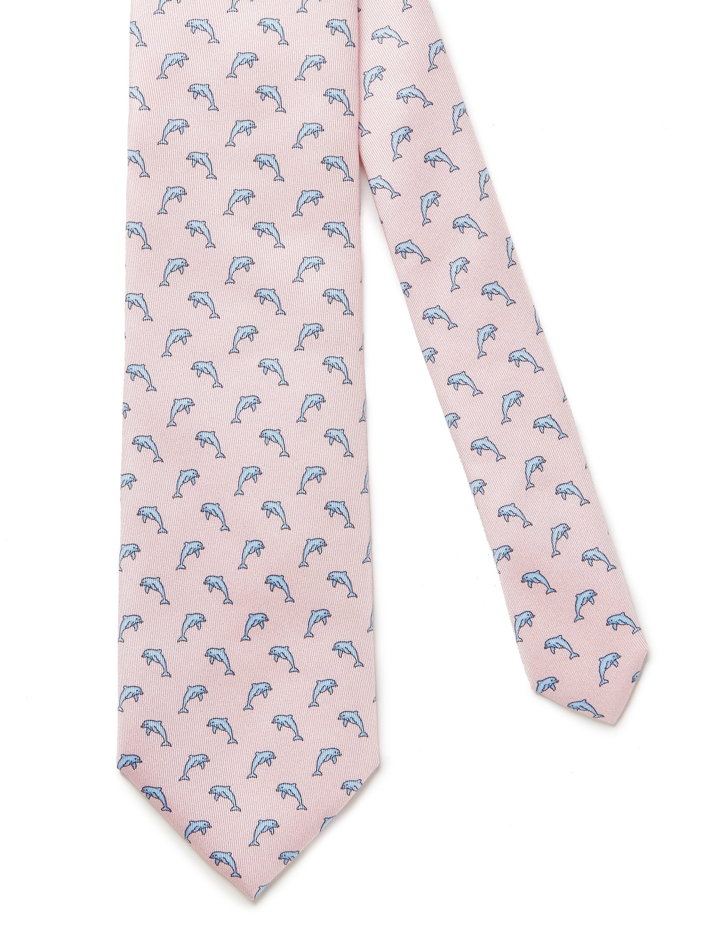 Italian Silk Dolphin Tie - Pale Pink