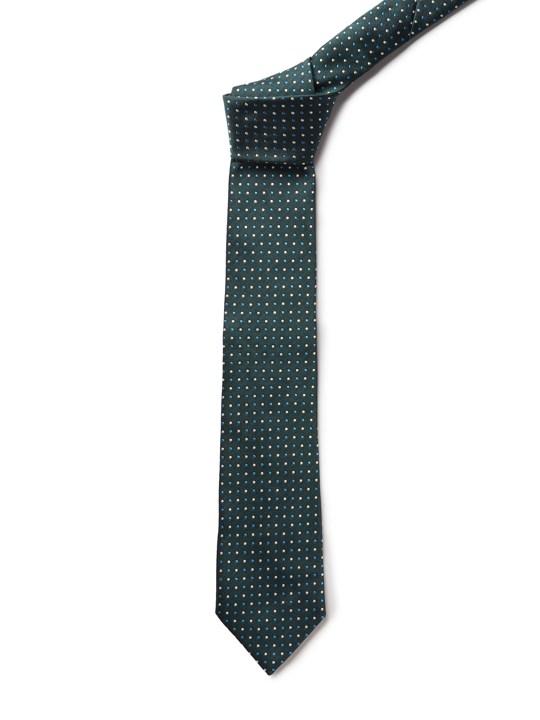 Italian Silk Multi Spot Tie - Dark Green