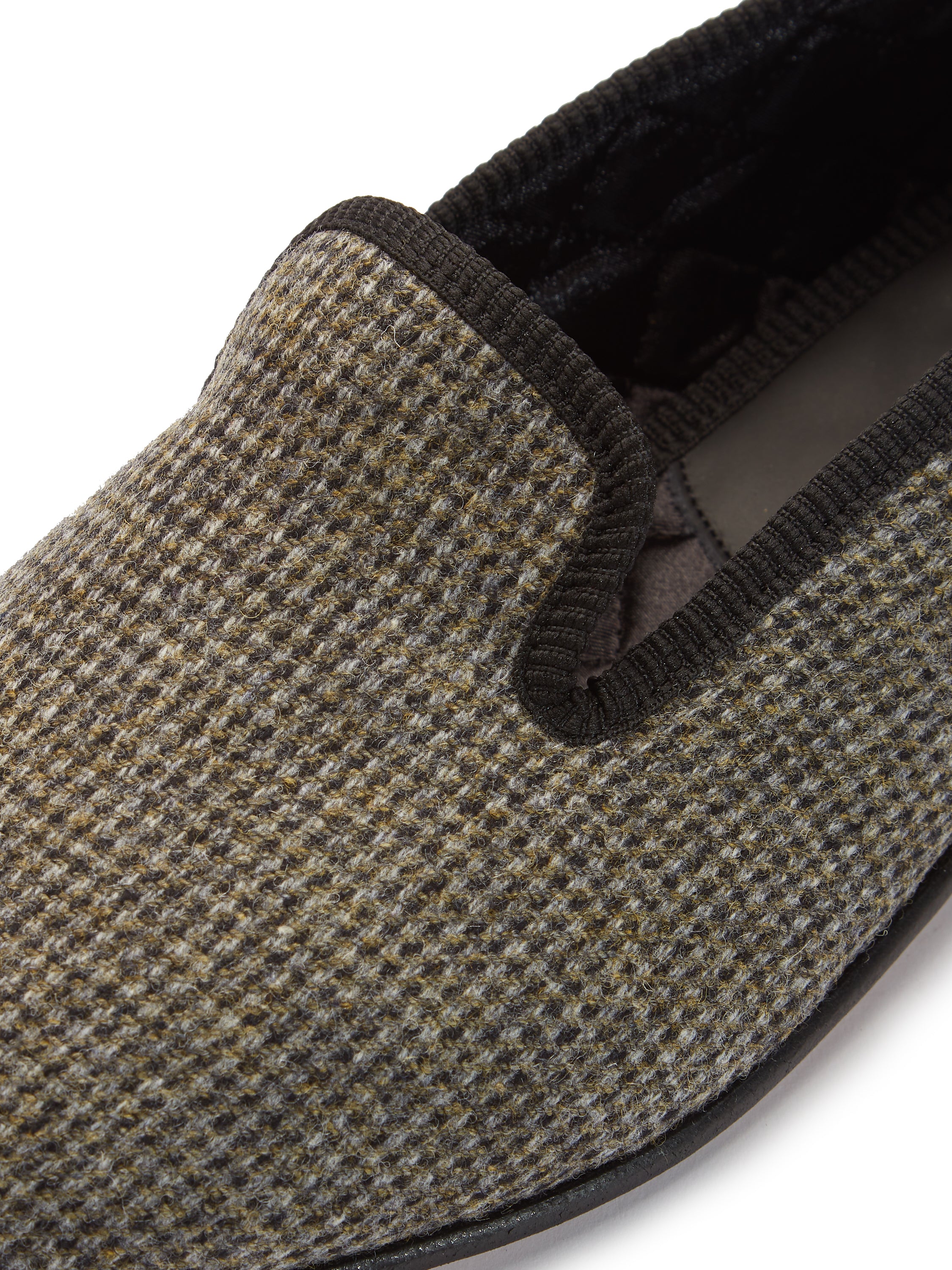 Nailhead Tweed Slippers - Cool Sage