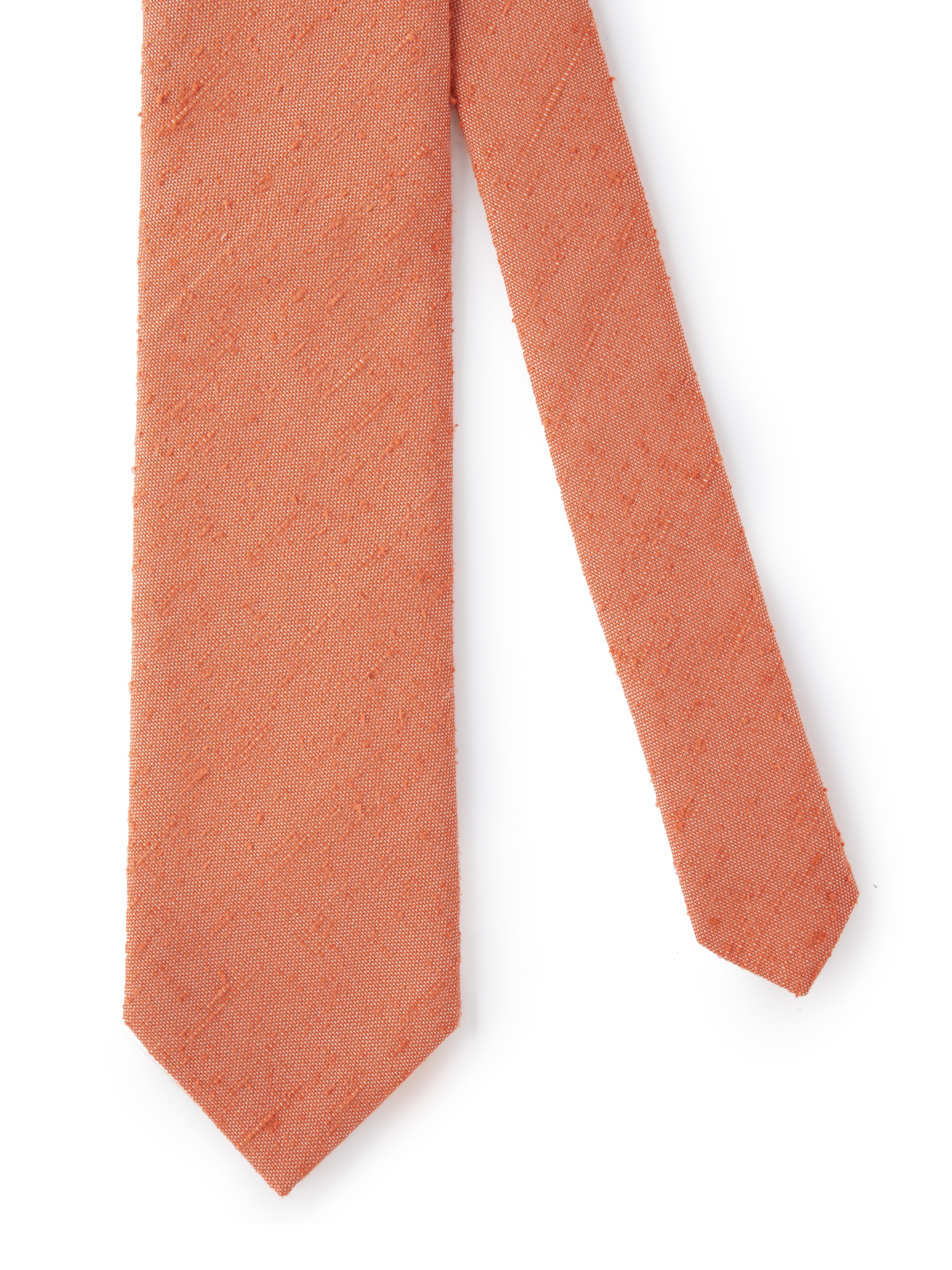English Silk Shantung Tie - Coral