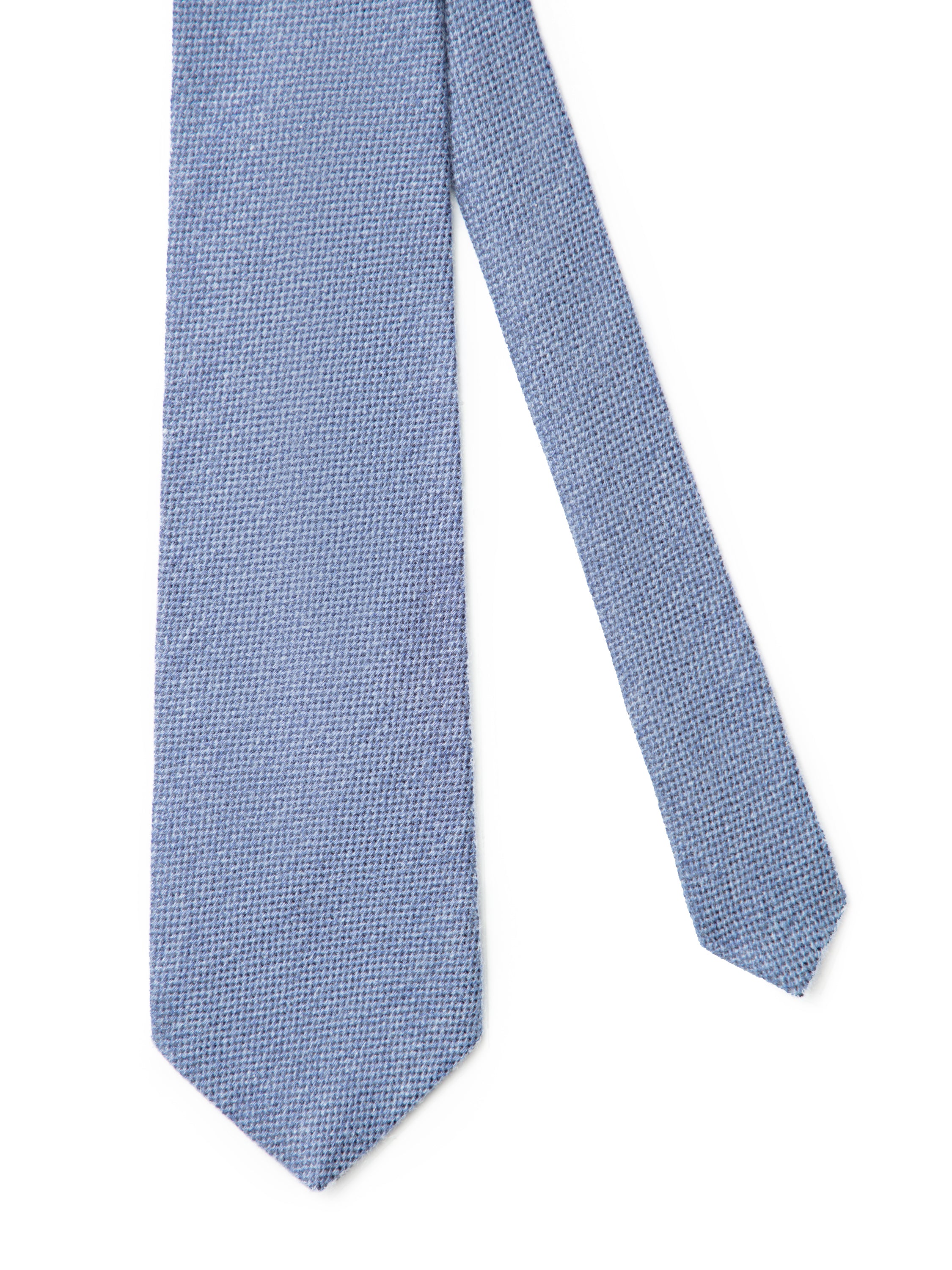 Plain Cashmere Tie - Mid Blue