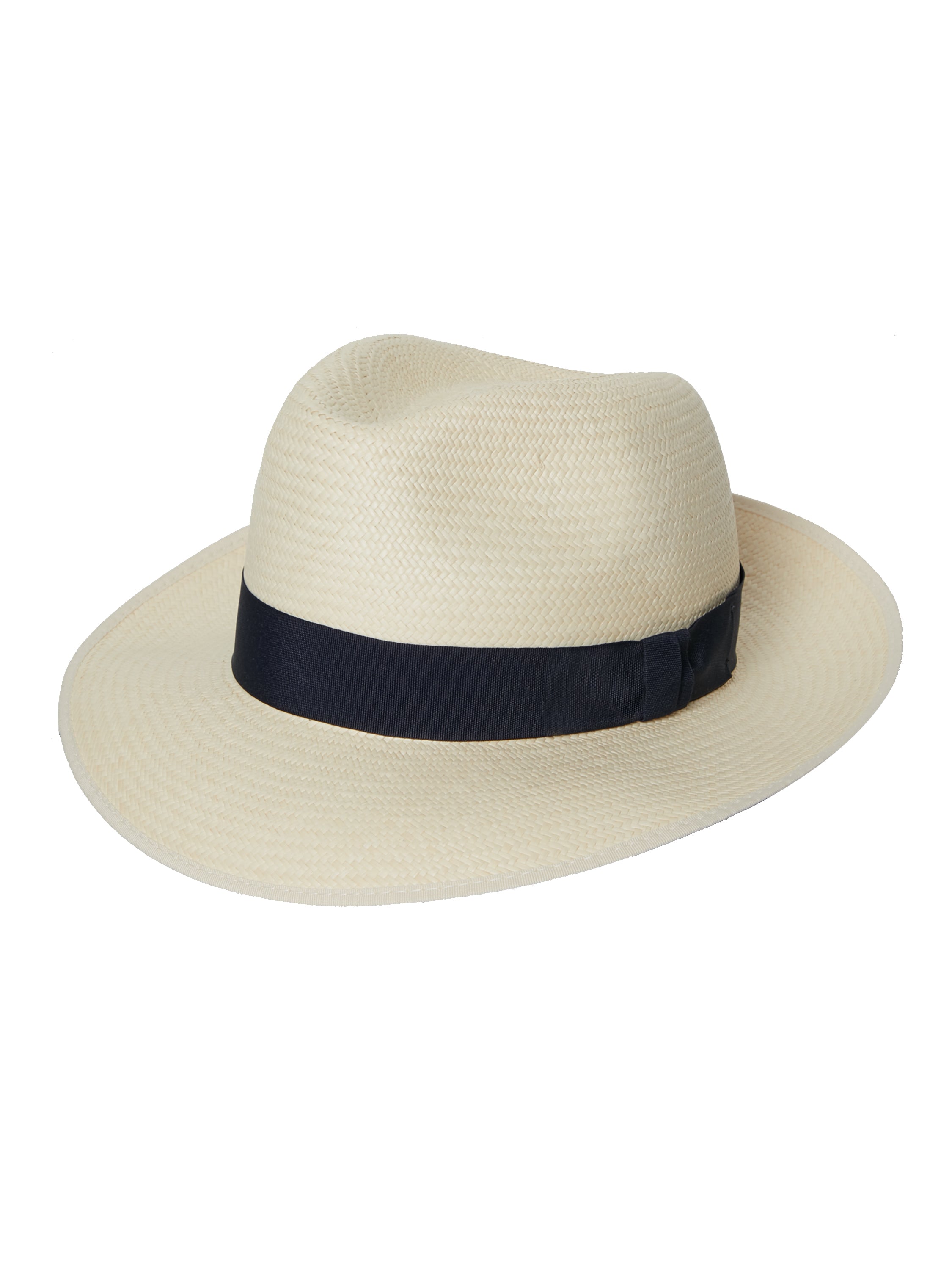 Panama Hat Semi Down Brim - Navy Band