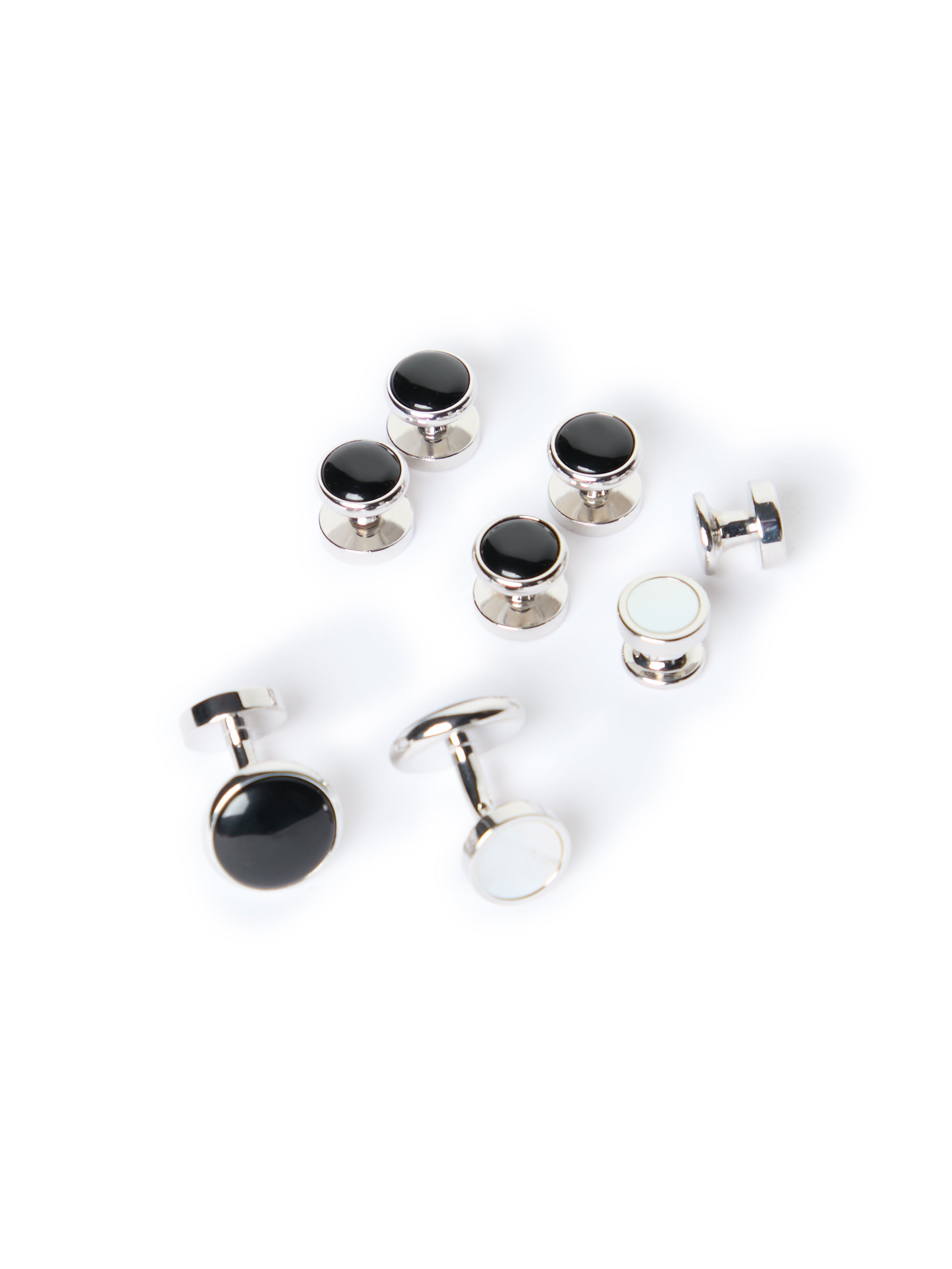 Reversible Onyx and M.O.P Dress Stud and Cufflink Set