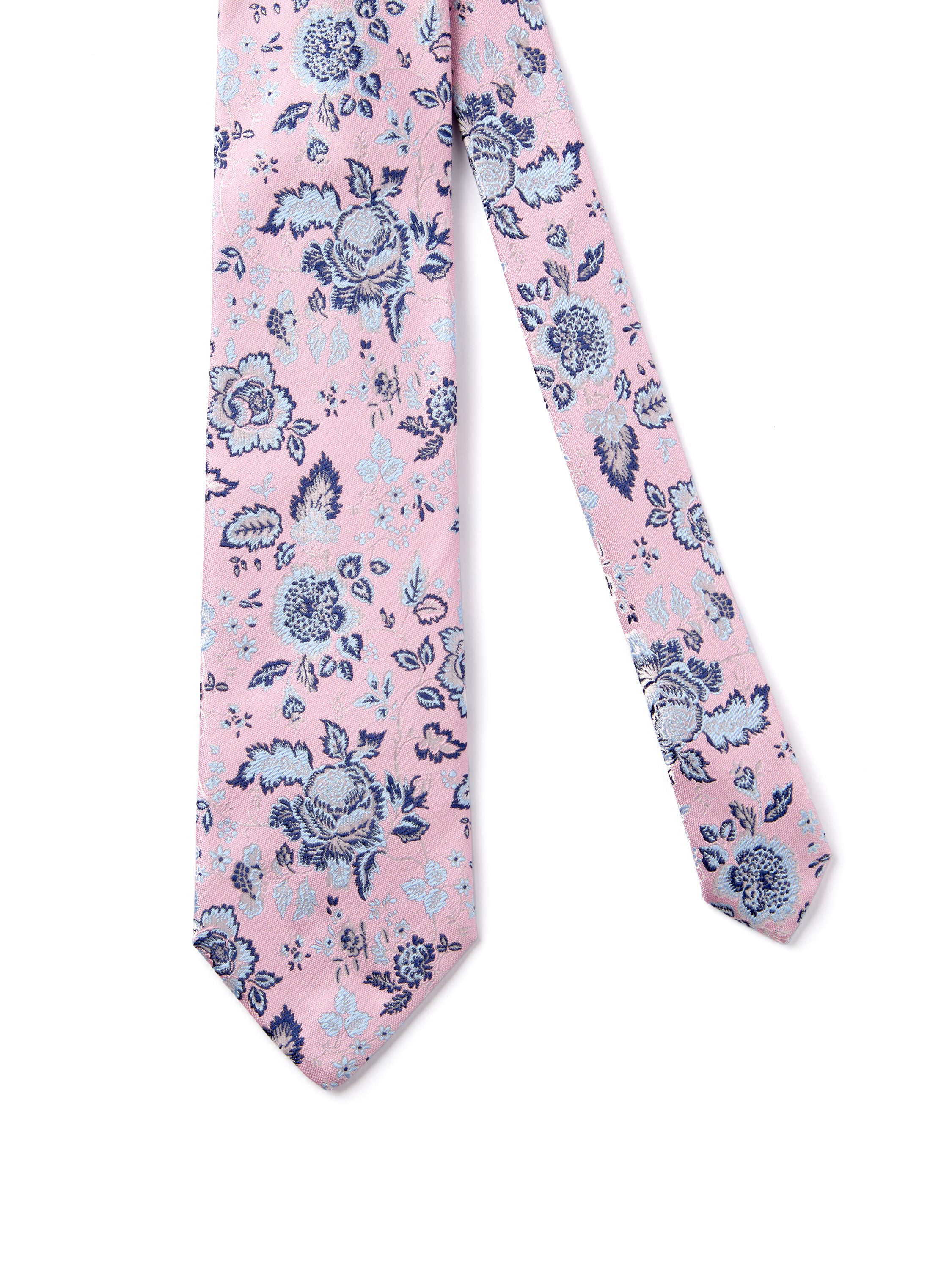 Italian Silk Floral Tie - Pink