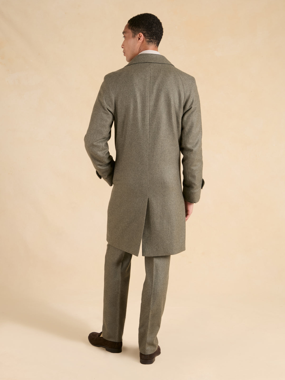 Ranelagh Overcoat - Sage Marl Cashmere Blend Tweed