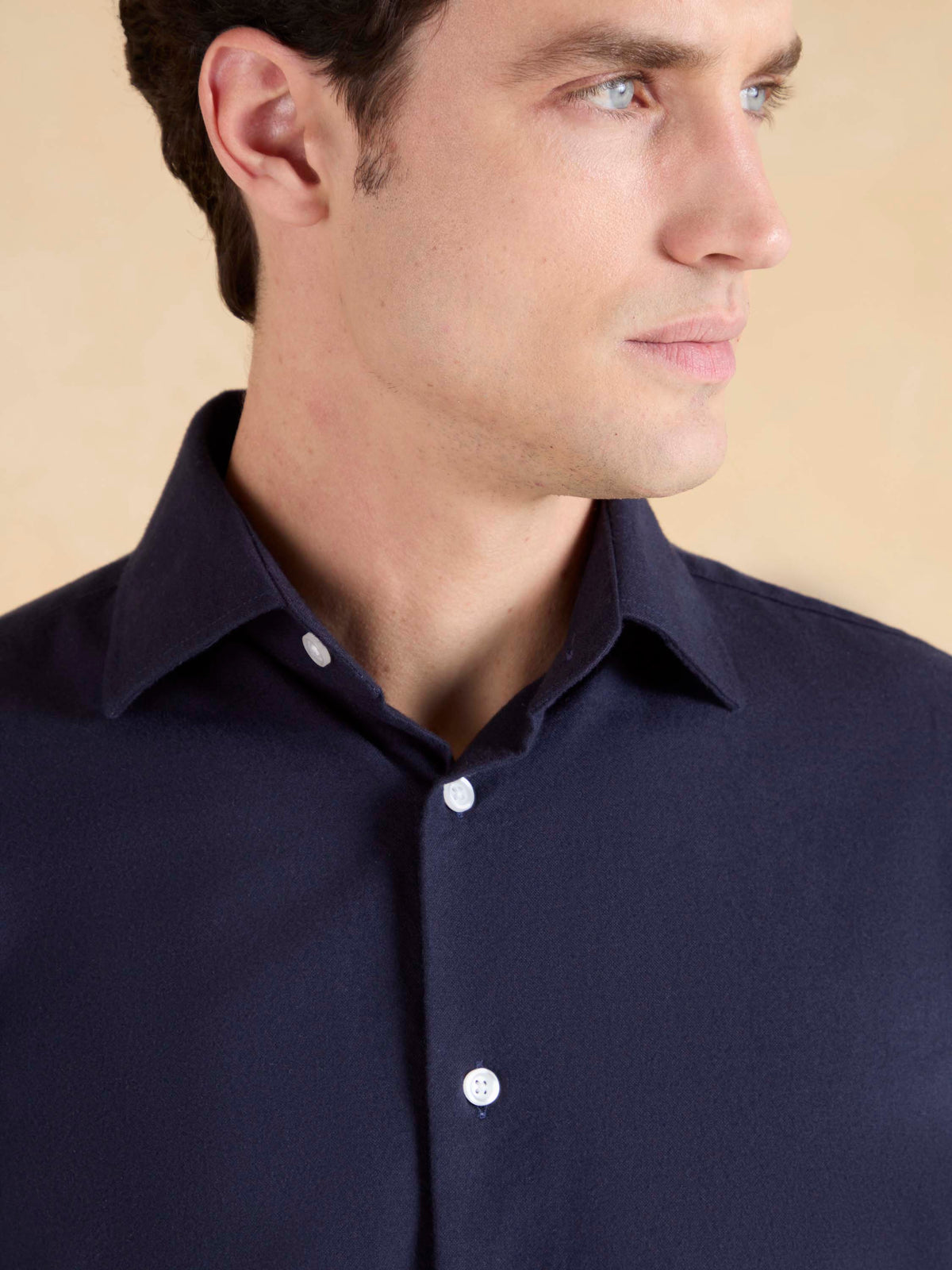 Sloane Shirt - Navy Ultra Soft Brushed Cotton