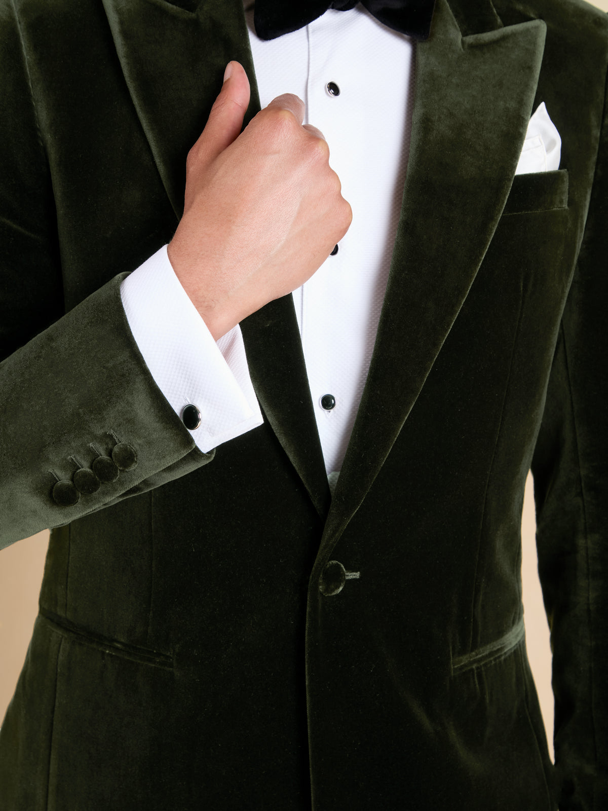 Carlyle Jacket - Olive Cotton Velvet