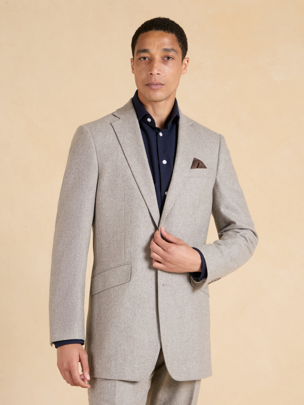 Eaton Jacket - Taupe Italian Flannel Wool
