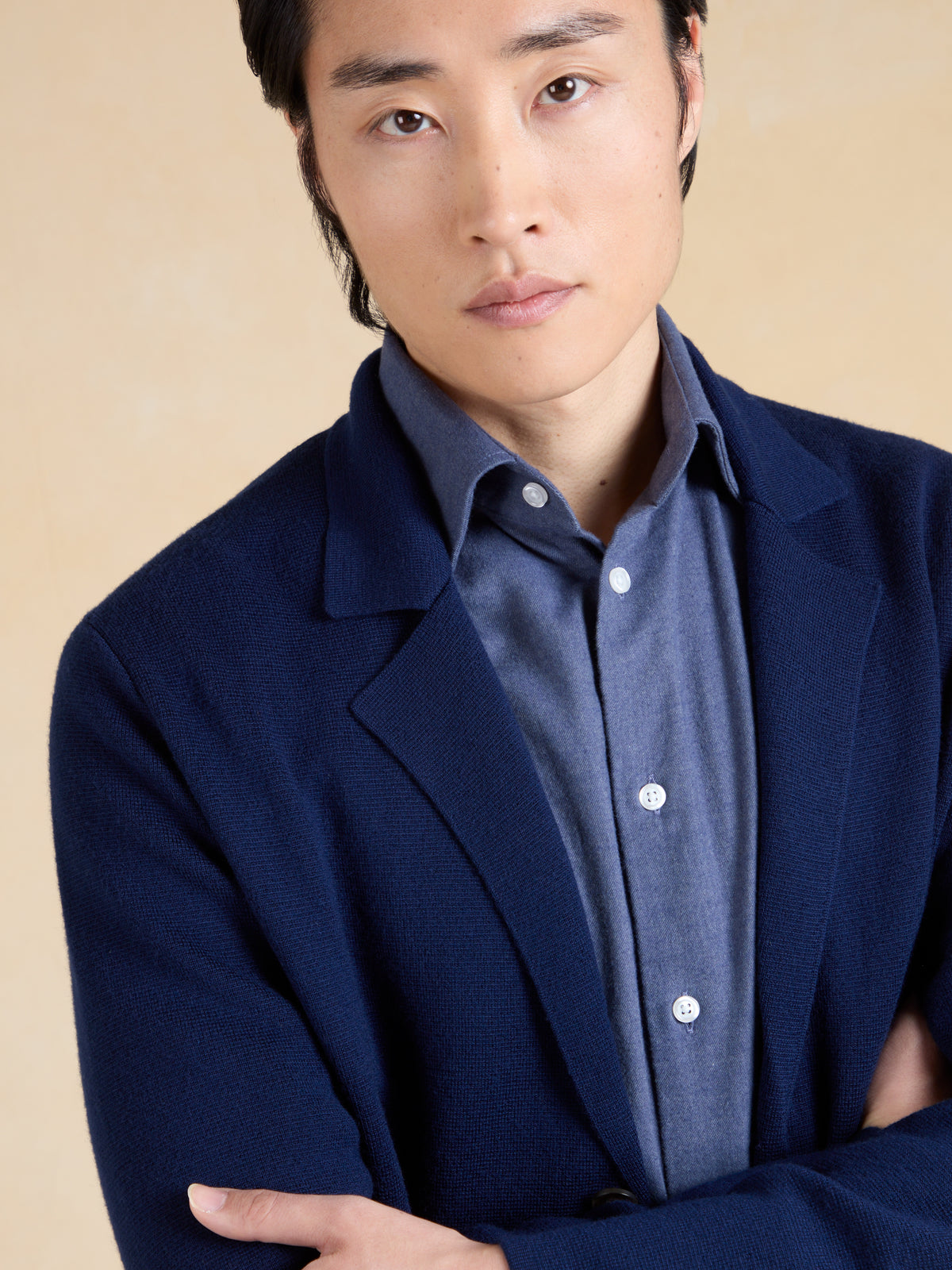 Montrose Knitted Blazer – Navy Merino Wool