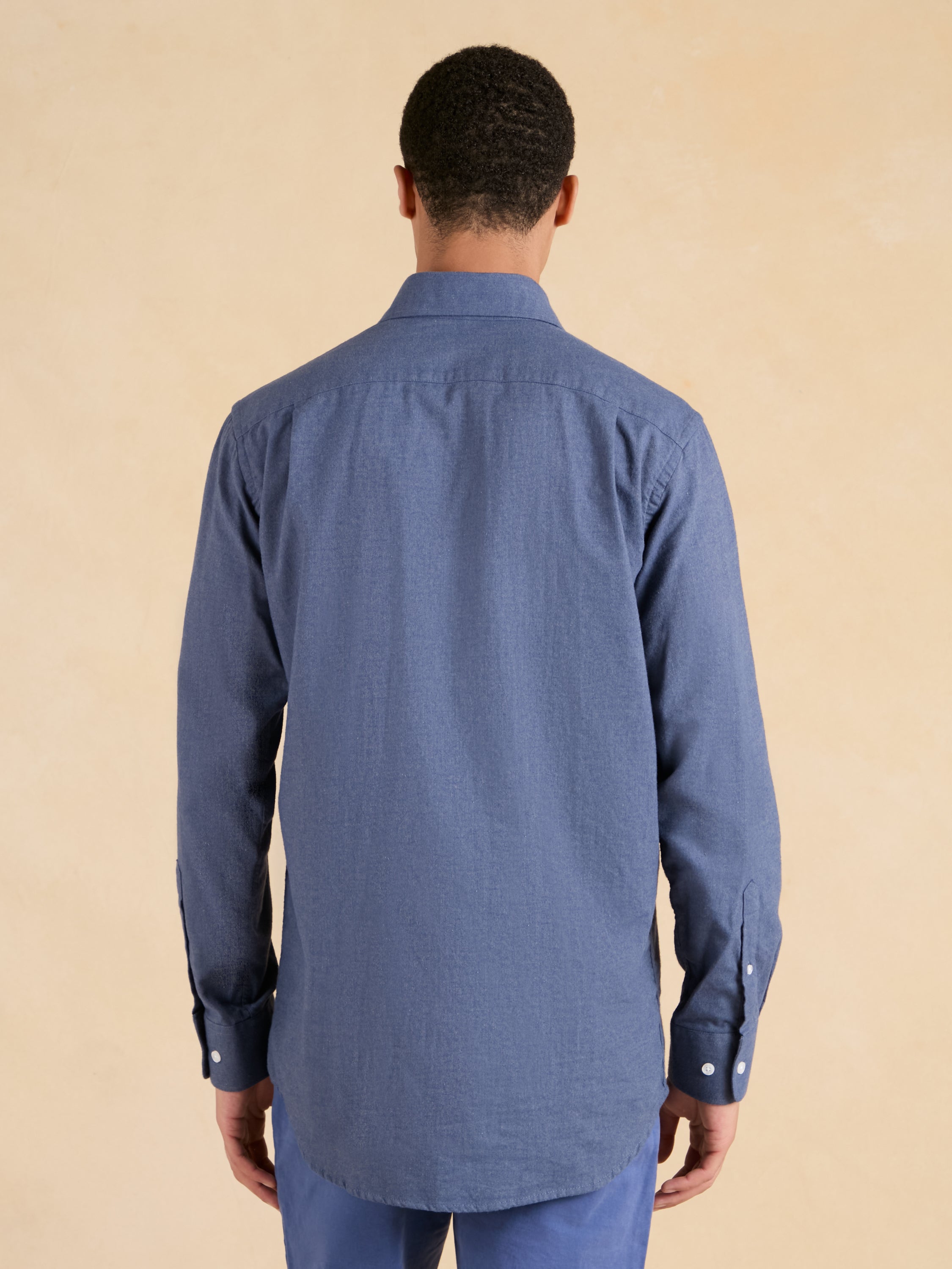 Sloane Shirt - Airforce Blue Ultra Soft Brushed Cotton