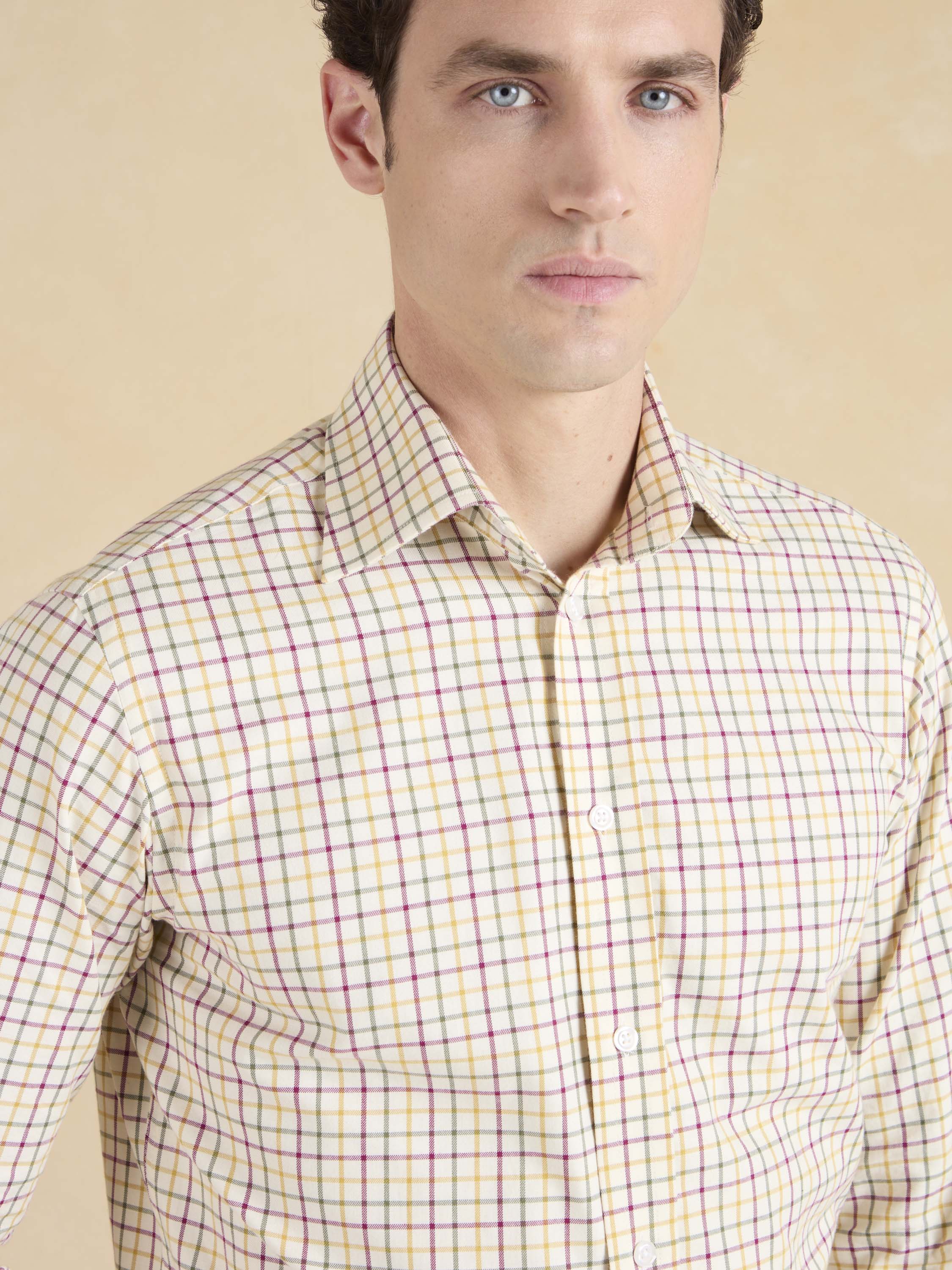 City Tattersall Shirt - Multi Brushed Cotton