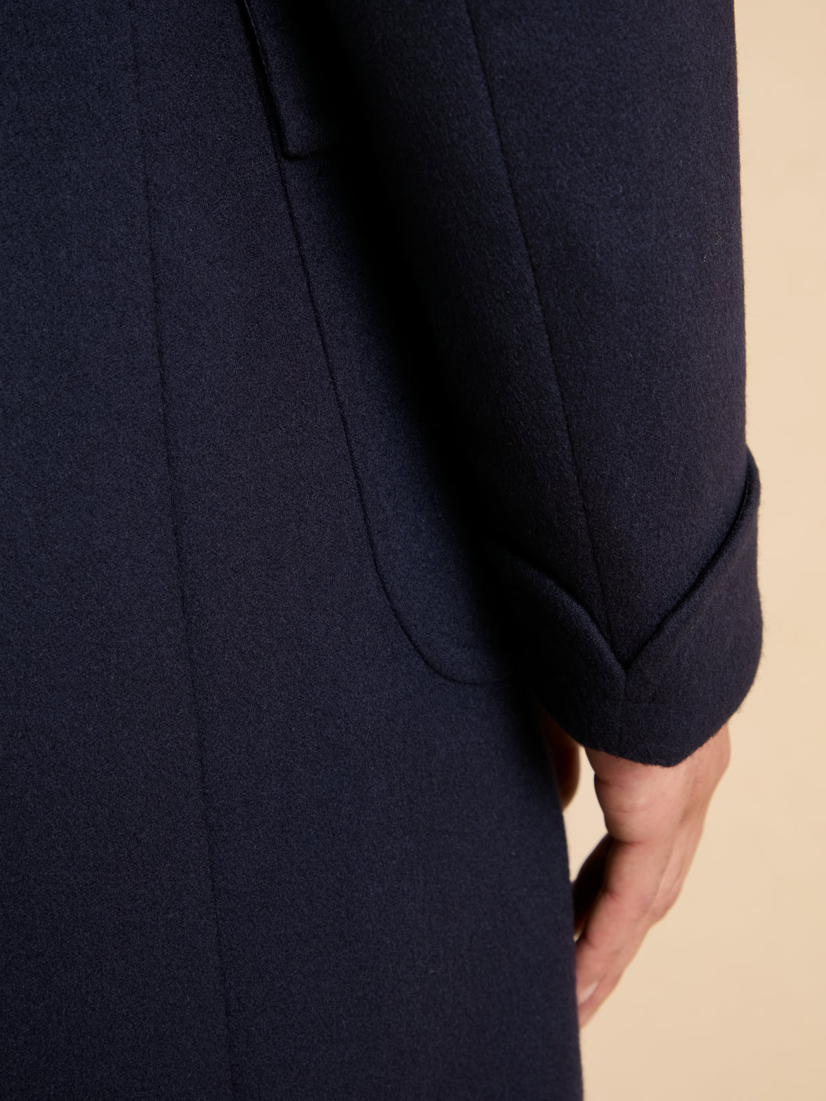 Cranley Double Breasted Overcoat - Navy Pure Cashmere