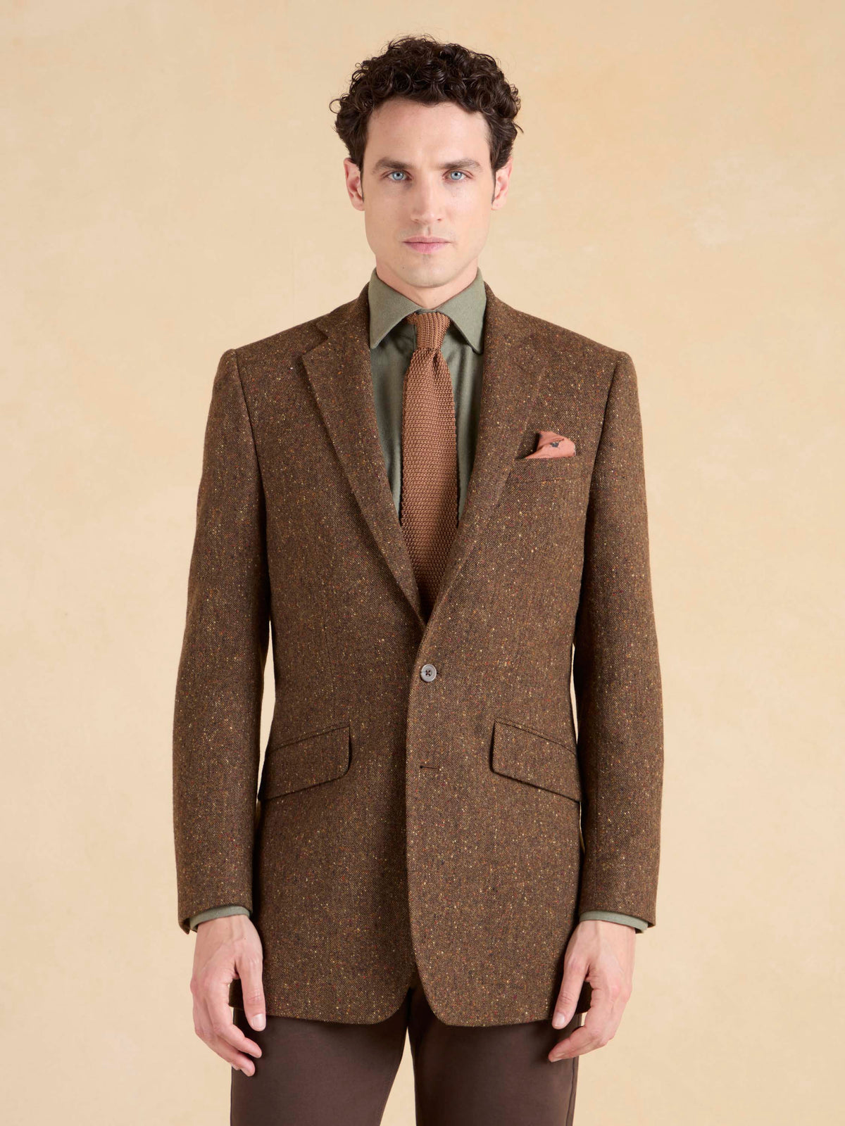 Eaton Jacket - Brown Salt & Pepper Flecked Donegal Tweed