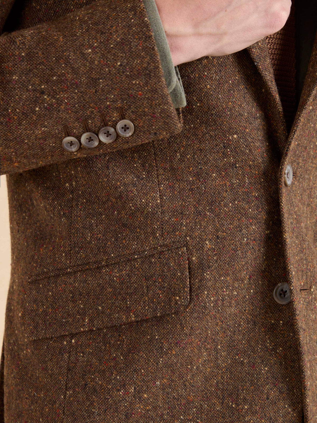 Eaton Jacket - Brown Salt & Pepper Flecked Donegal Tweed