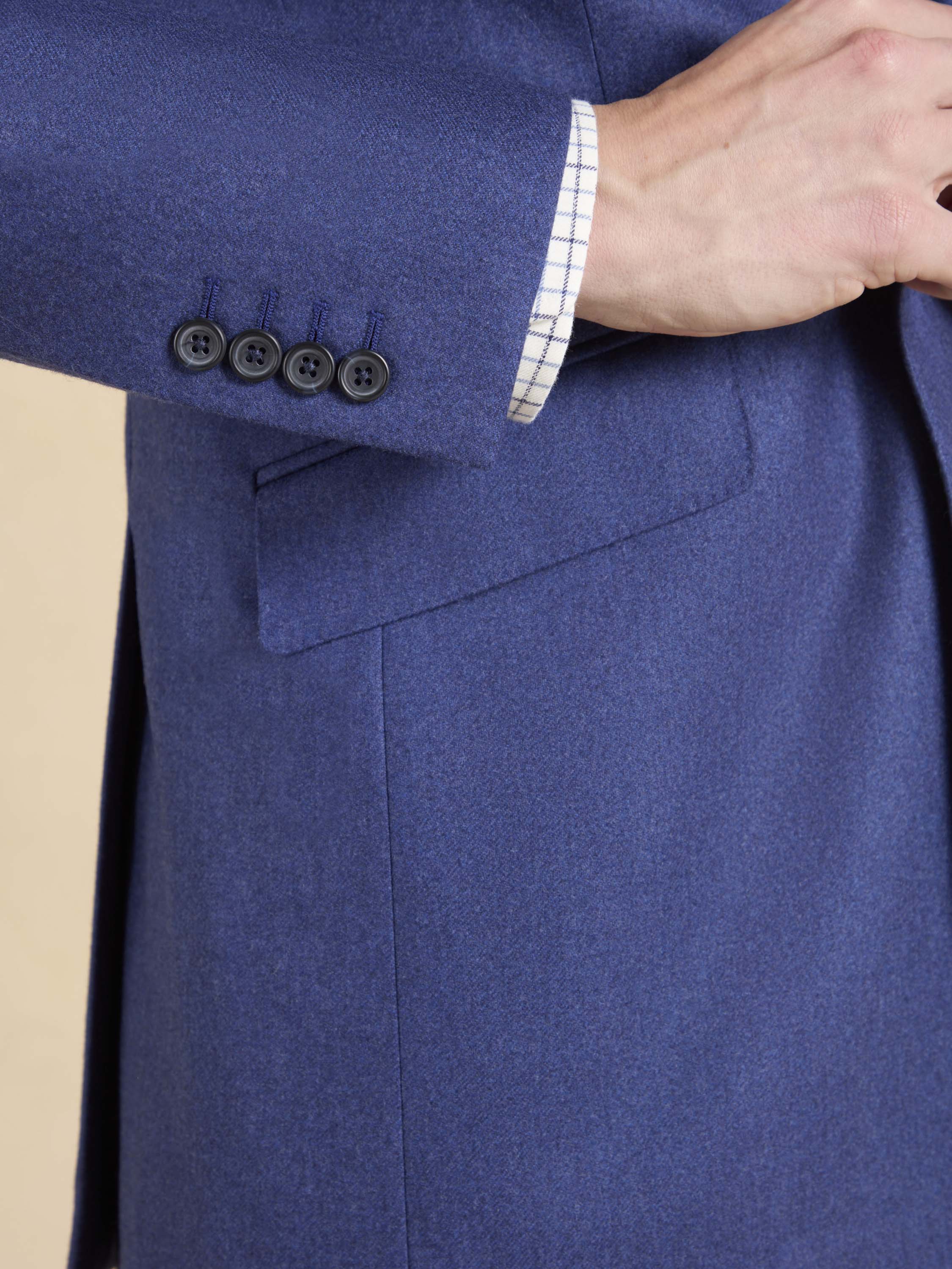 Eaton Jacket - Mid Blue Italian Flannel Wool