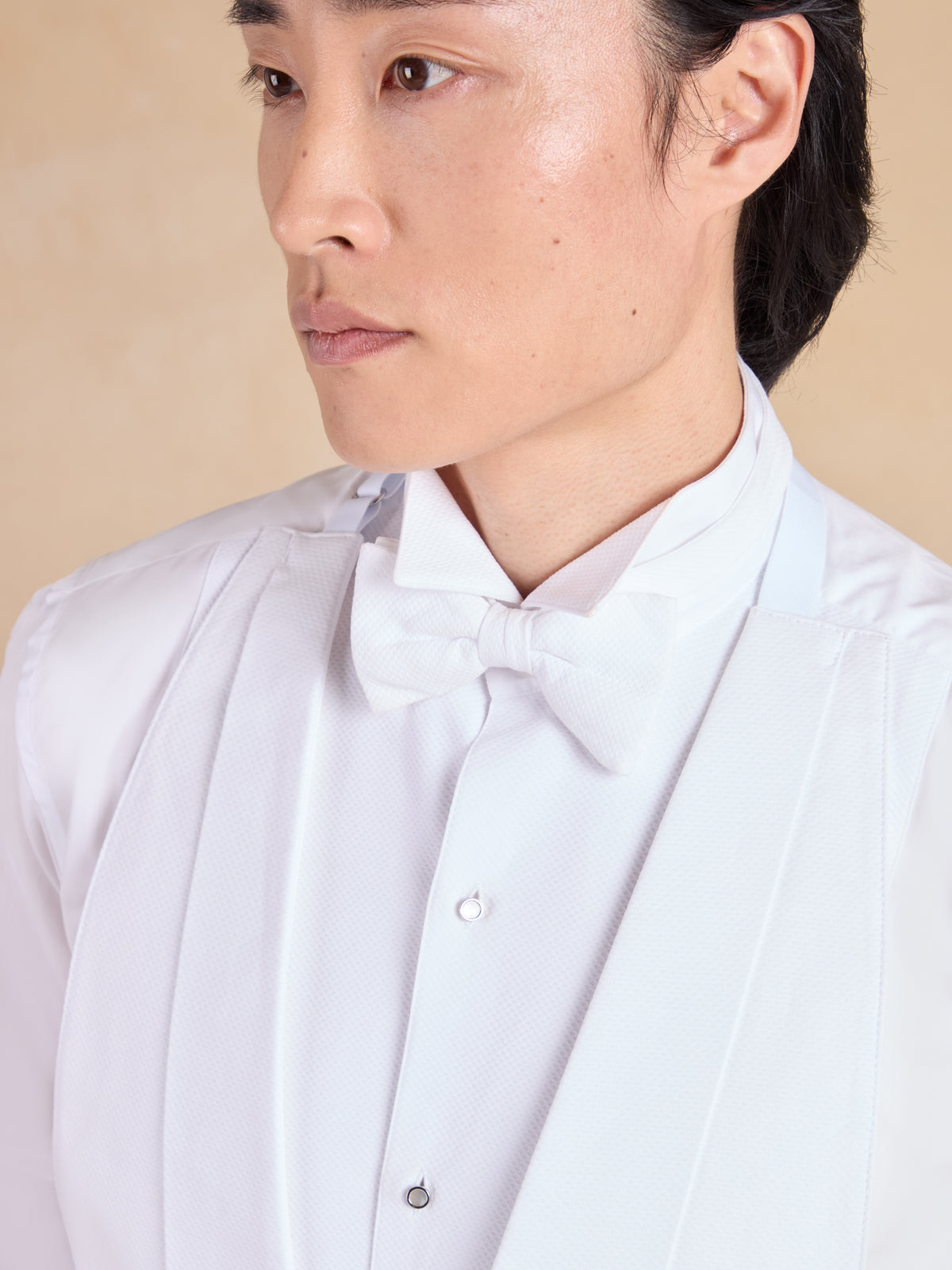 White Tie Waistcoat Hire - White Marcella Cotton