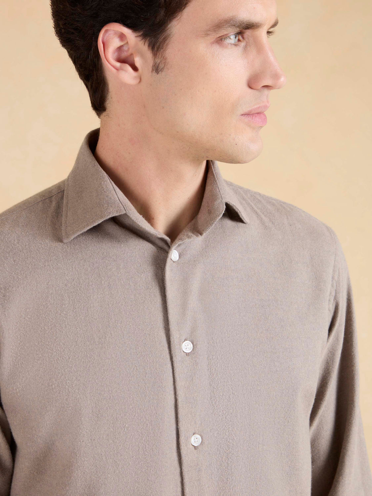 Sloane Shirt - Mink Ultra Soft Brushed Cotton