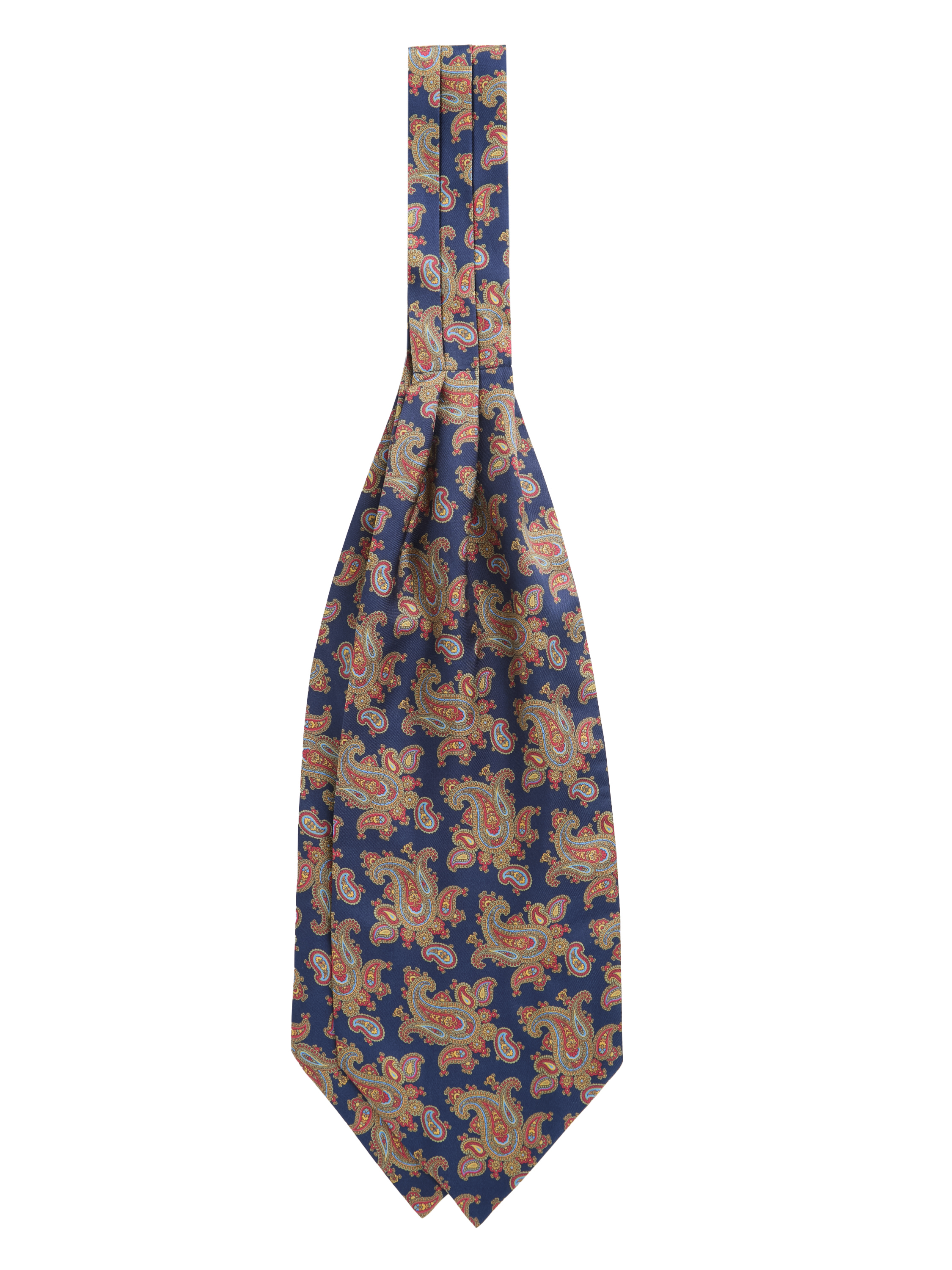 Silk Paisley Cravat - Navy