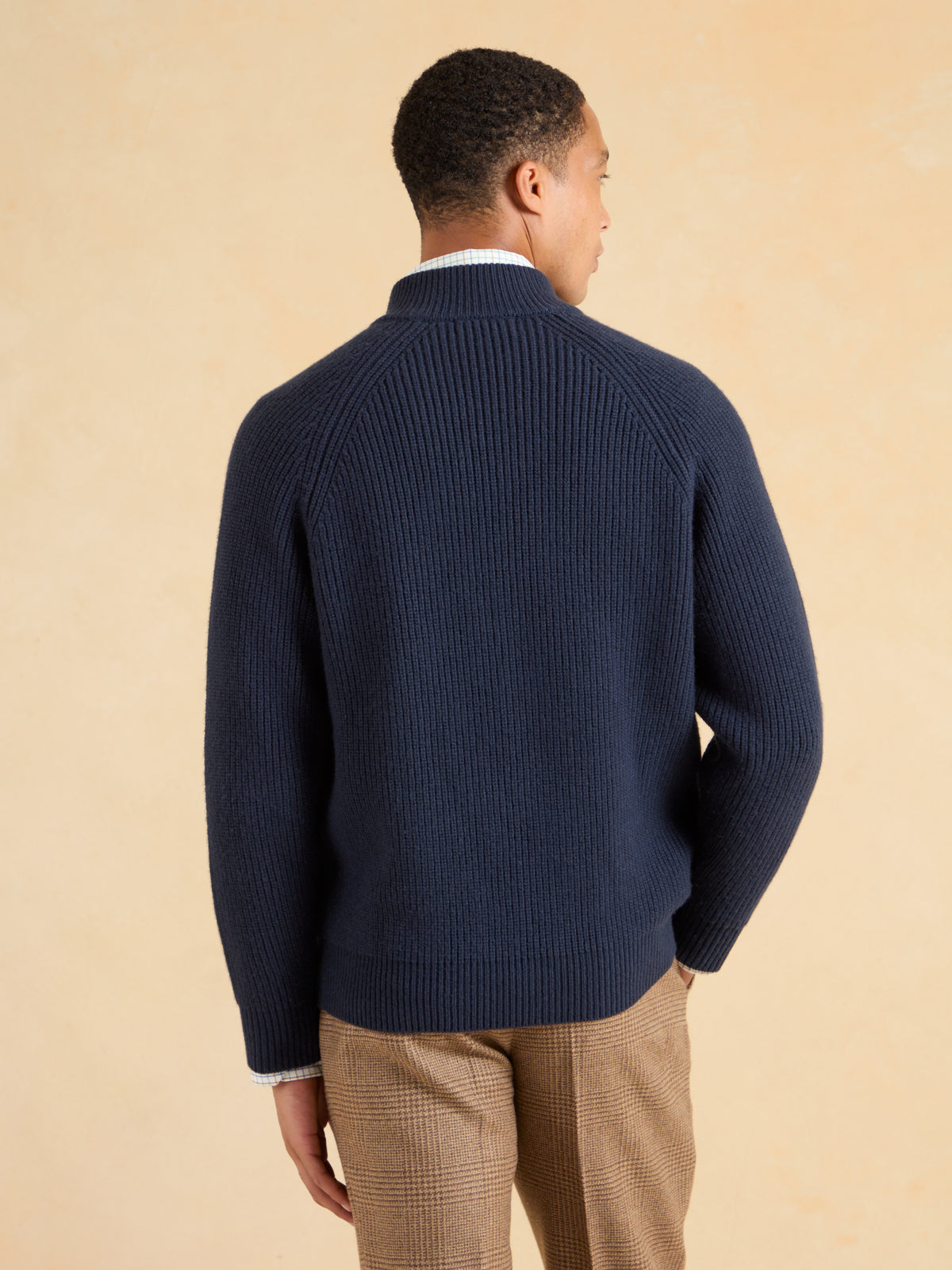 Full Zip Cardigan Lambswool - Navy