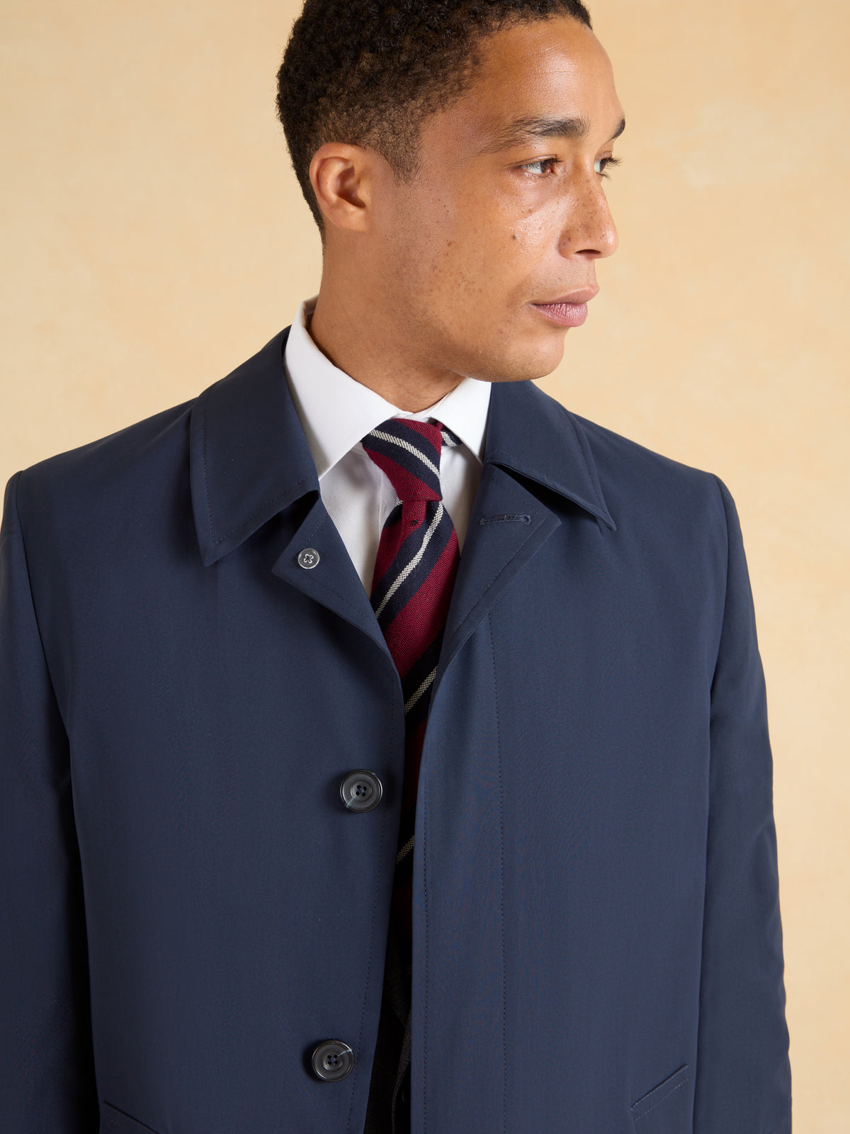 Elvaston Raincoat Loro Piana Rain System - Navy