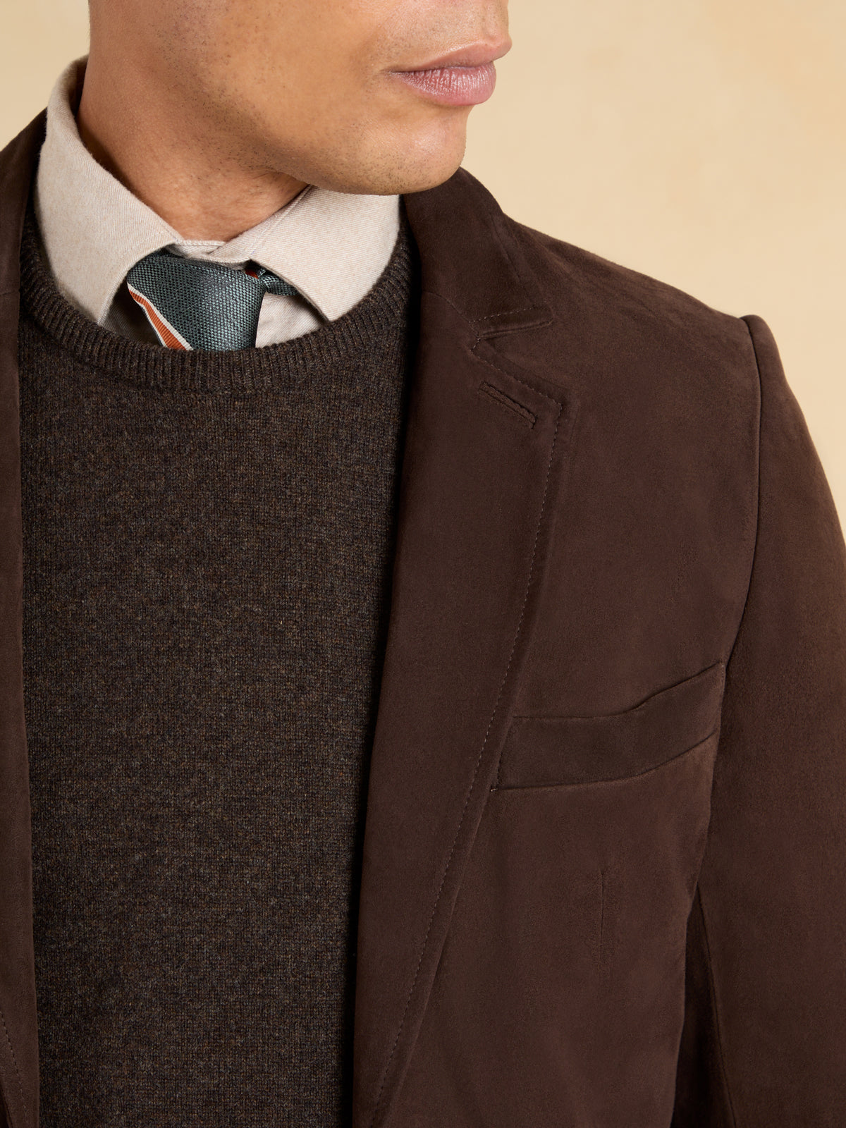 Fitzroy Jacket - Brown Suede Leather