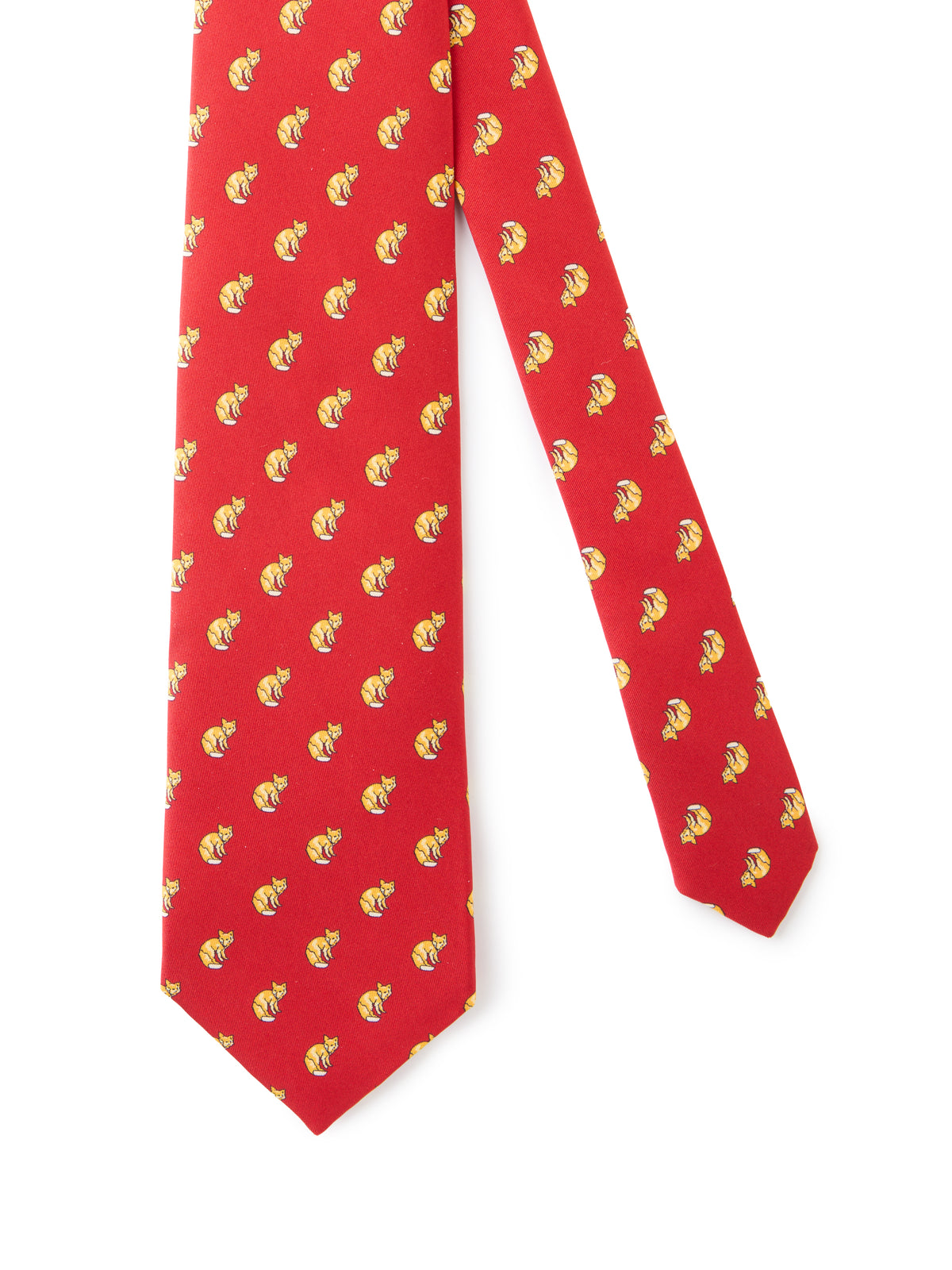 Pure Silk Fox Tie - Burgundy