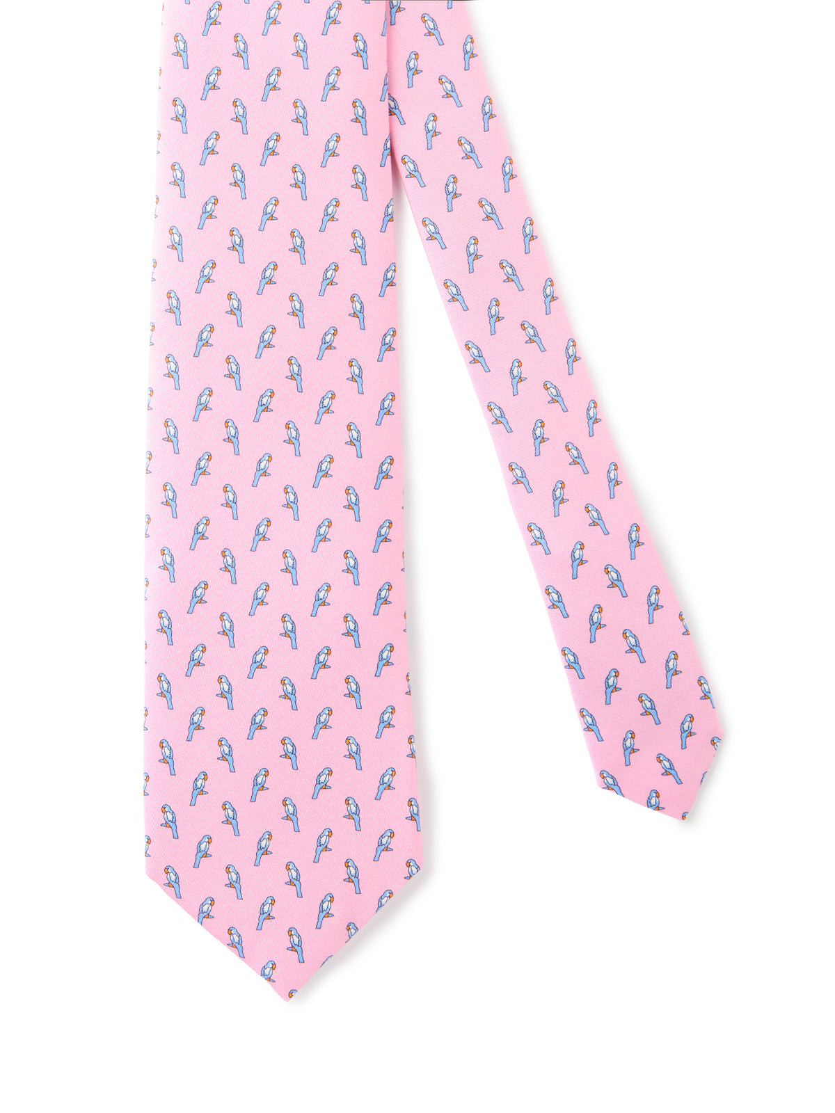 Pure Silk Parrot Tie - Pale Pink
