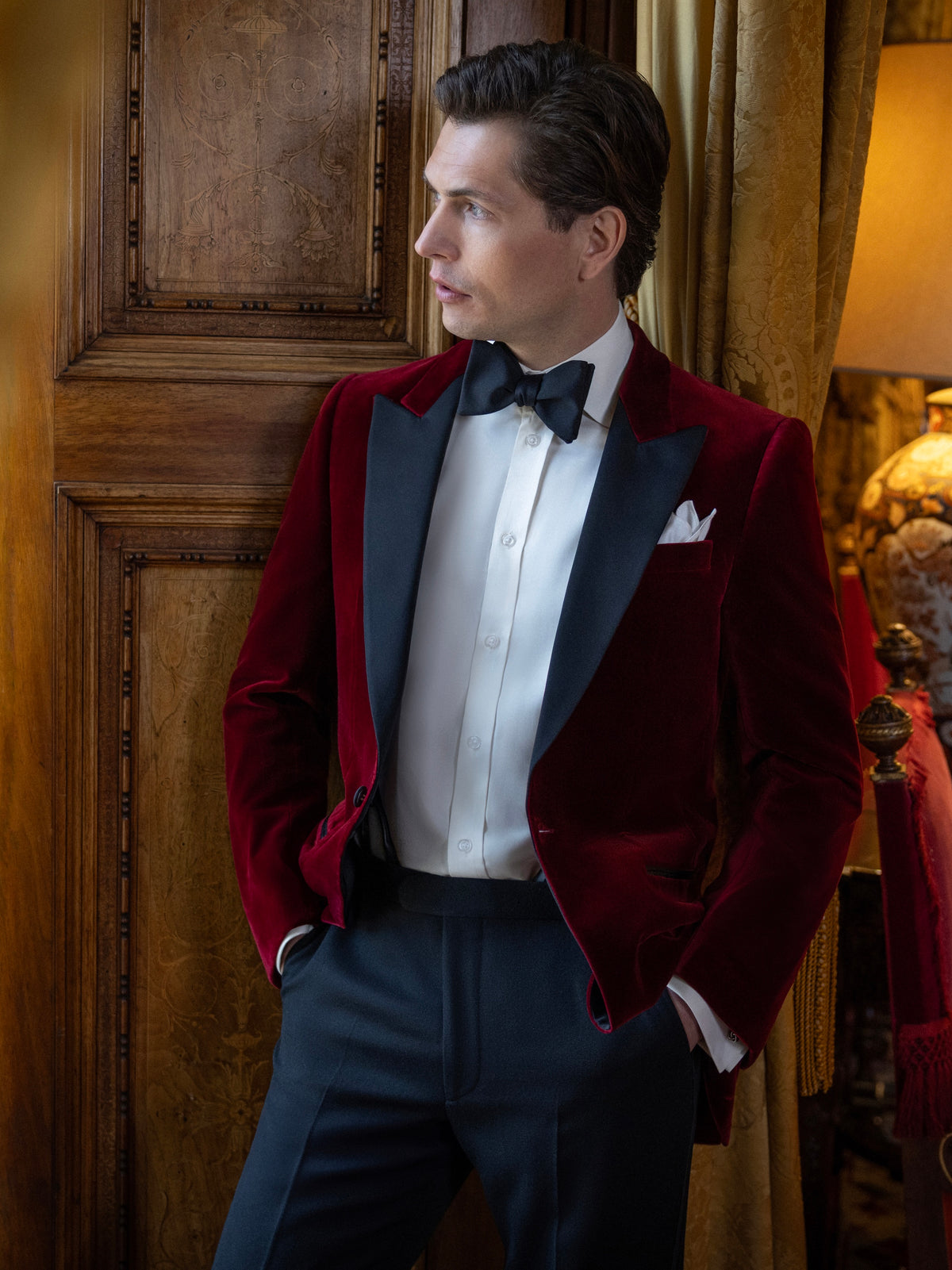 Carlyle Jacket - Ruby Red Cotton Velvet