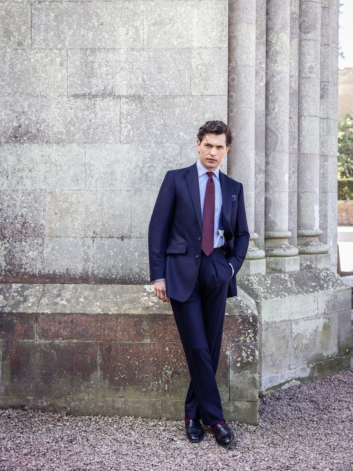 Eaton Suit - Navy Cashmere and Wool Blend