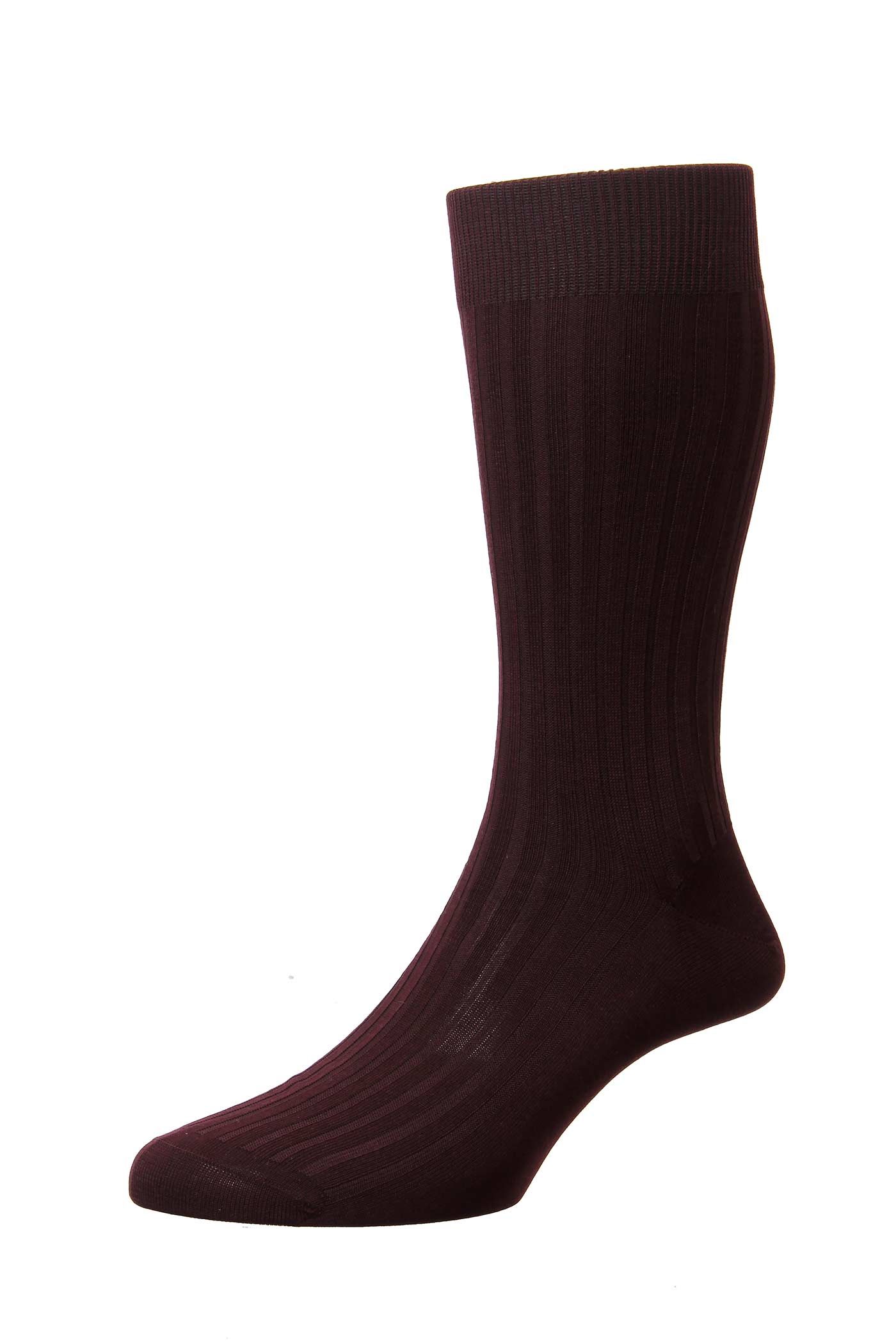 Short Pantherella Cotton Socks - Burgundy