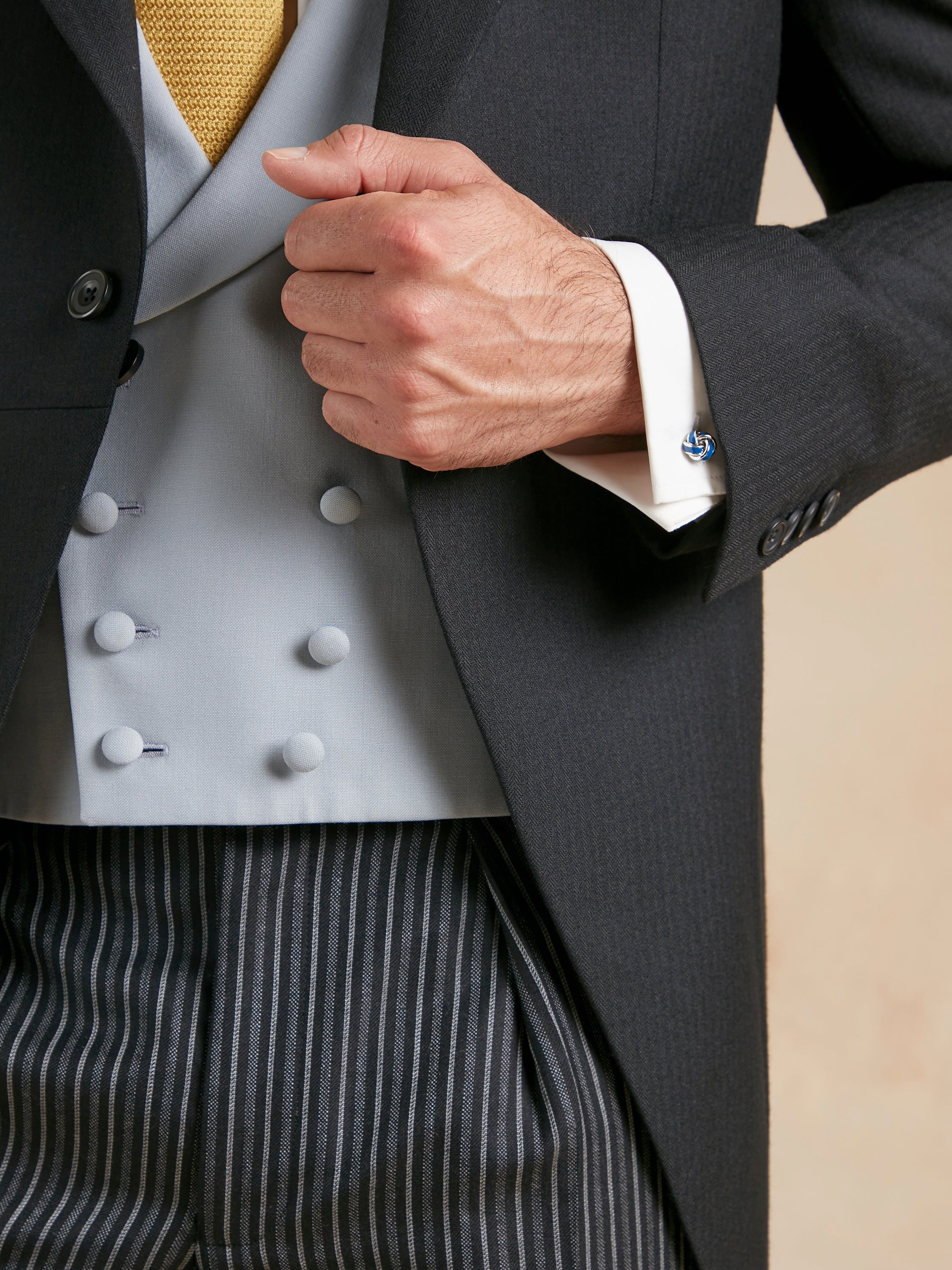 Morning Coat Hire for Royal Ascot - Black Herringbone Wool