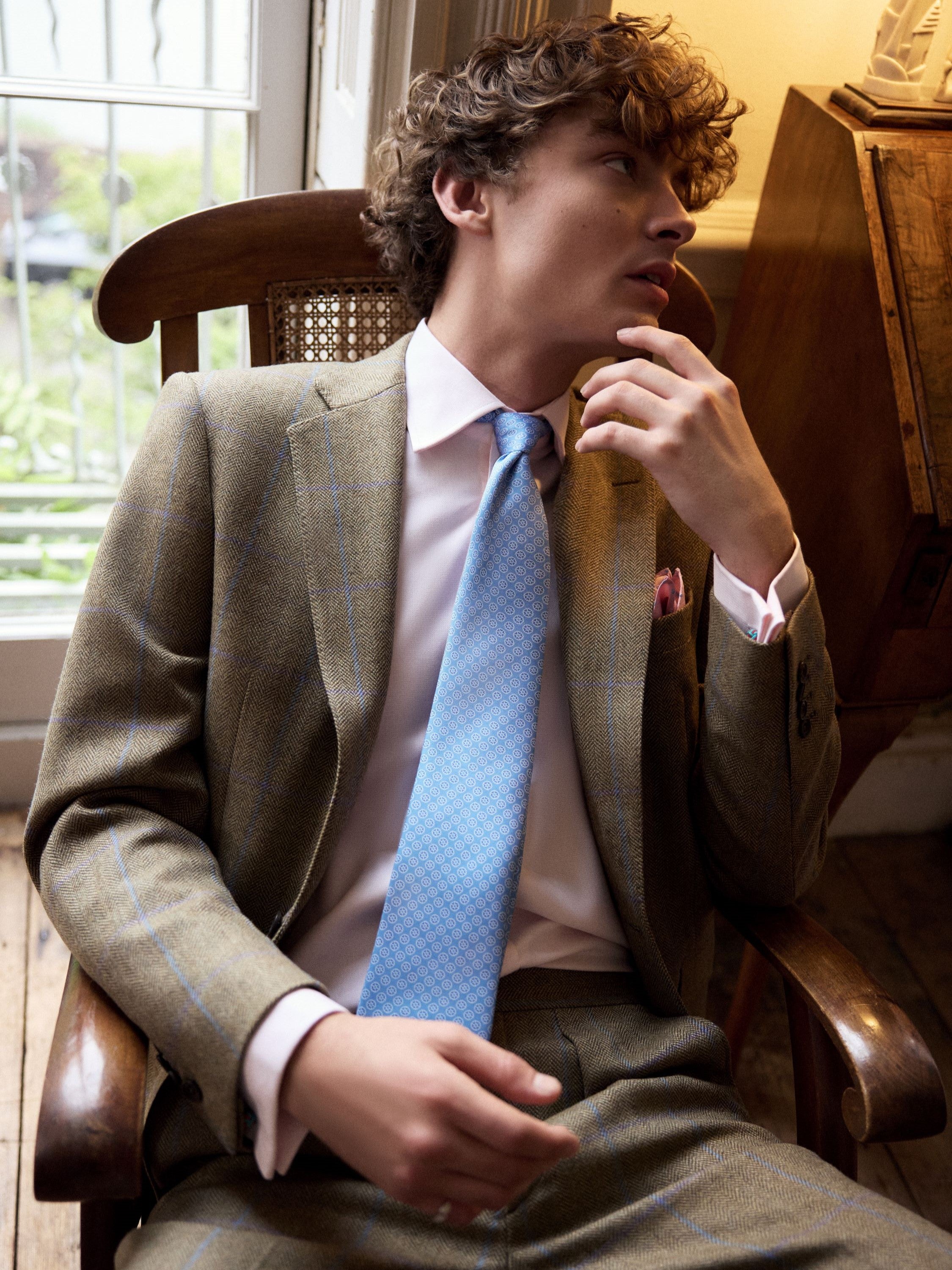 Eaton Jacket - Lavender & Brown Windowpane Tweed