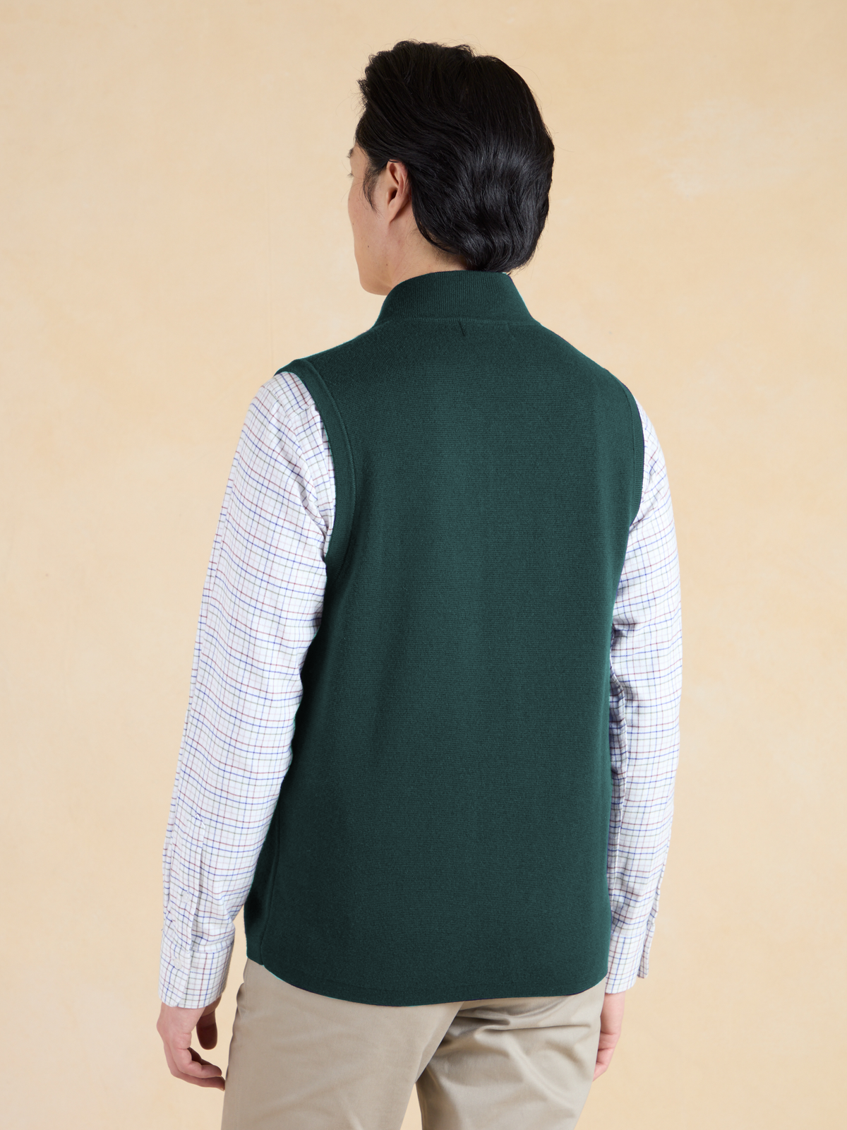 Alderton Knitted Gilet - Bottle Green Merino Wool