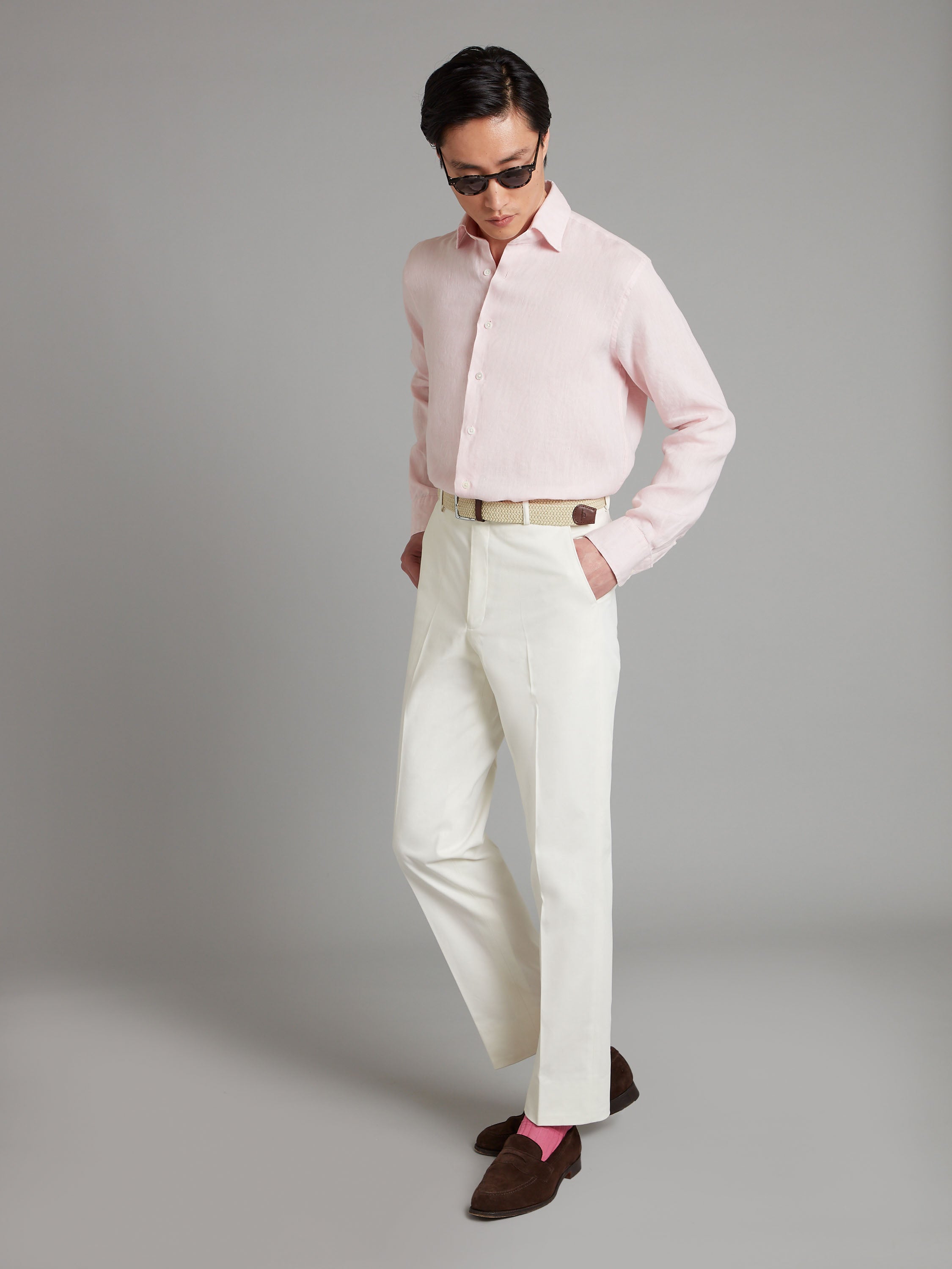 Amalfi Linen Shirt - Pale Pink
